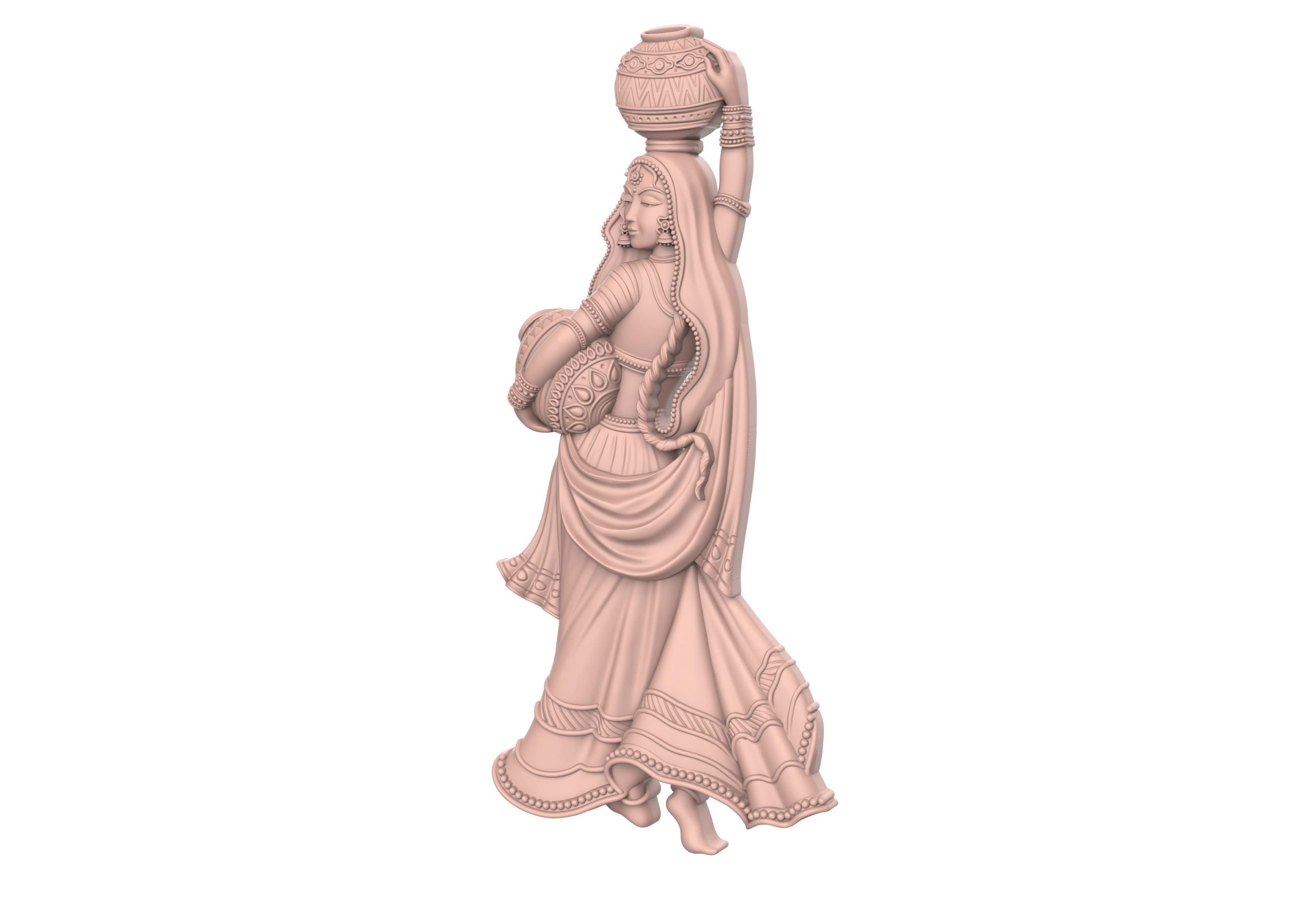 Radha ji Relief 3D print model_2