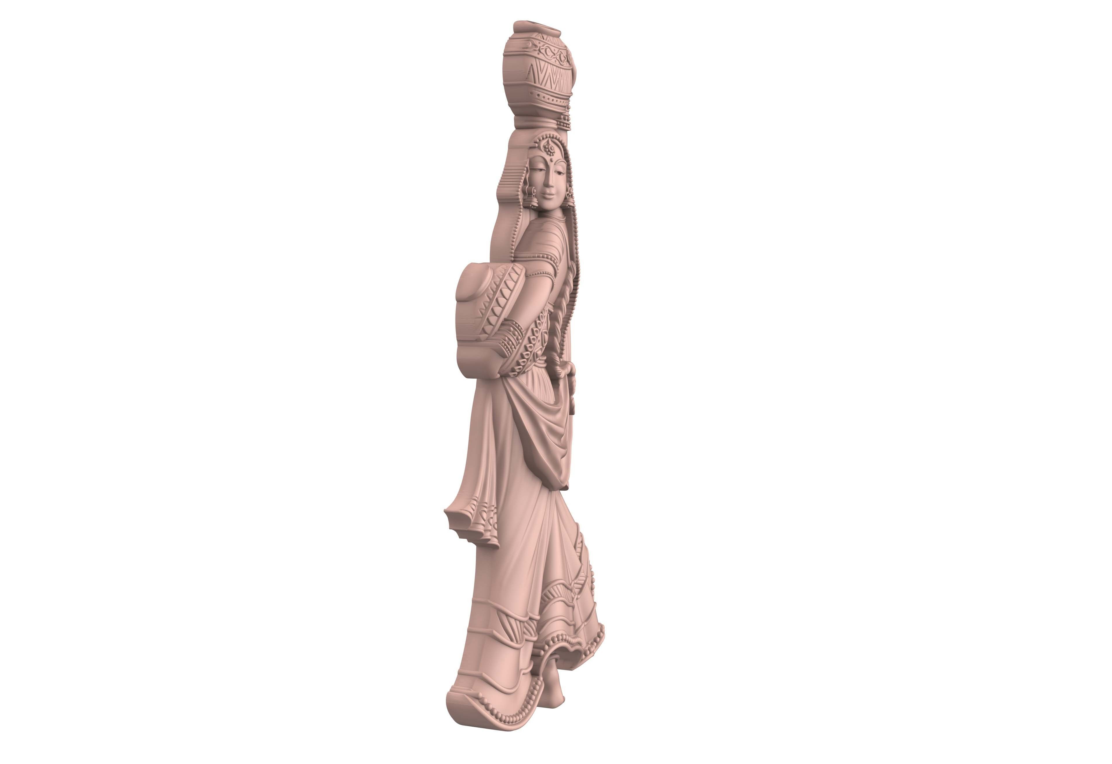 Radha ji Relief 3D print model_11