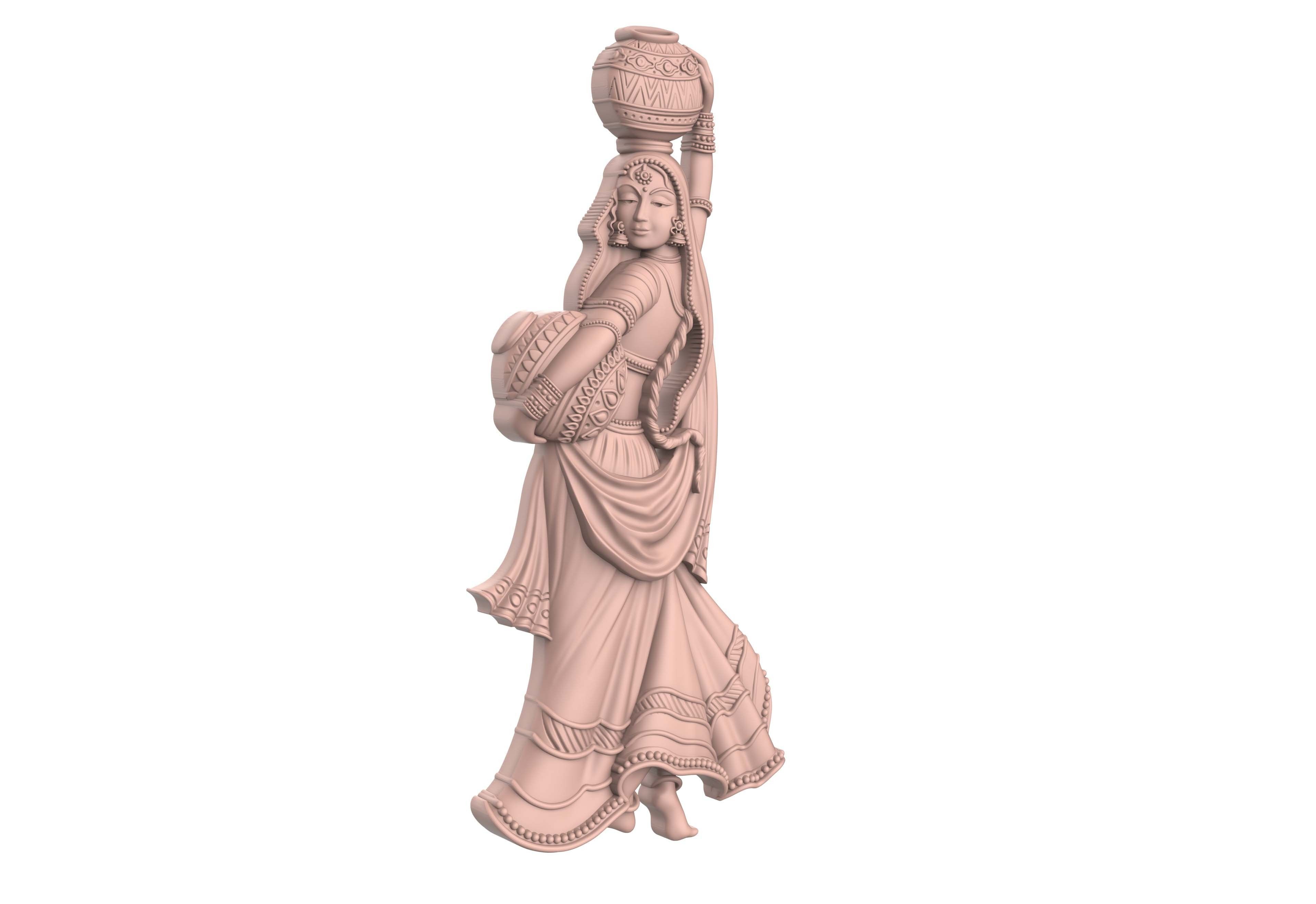 Radha ji Relief 3D print model_12