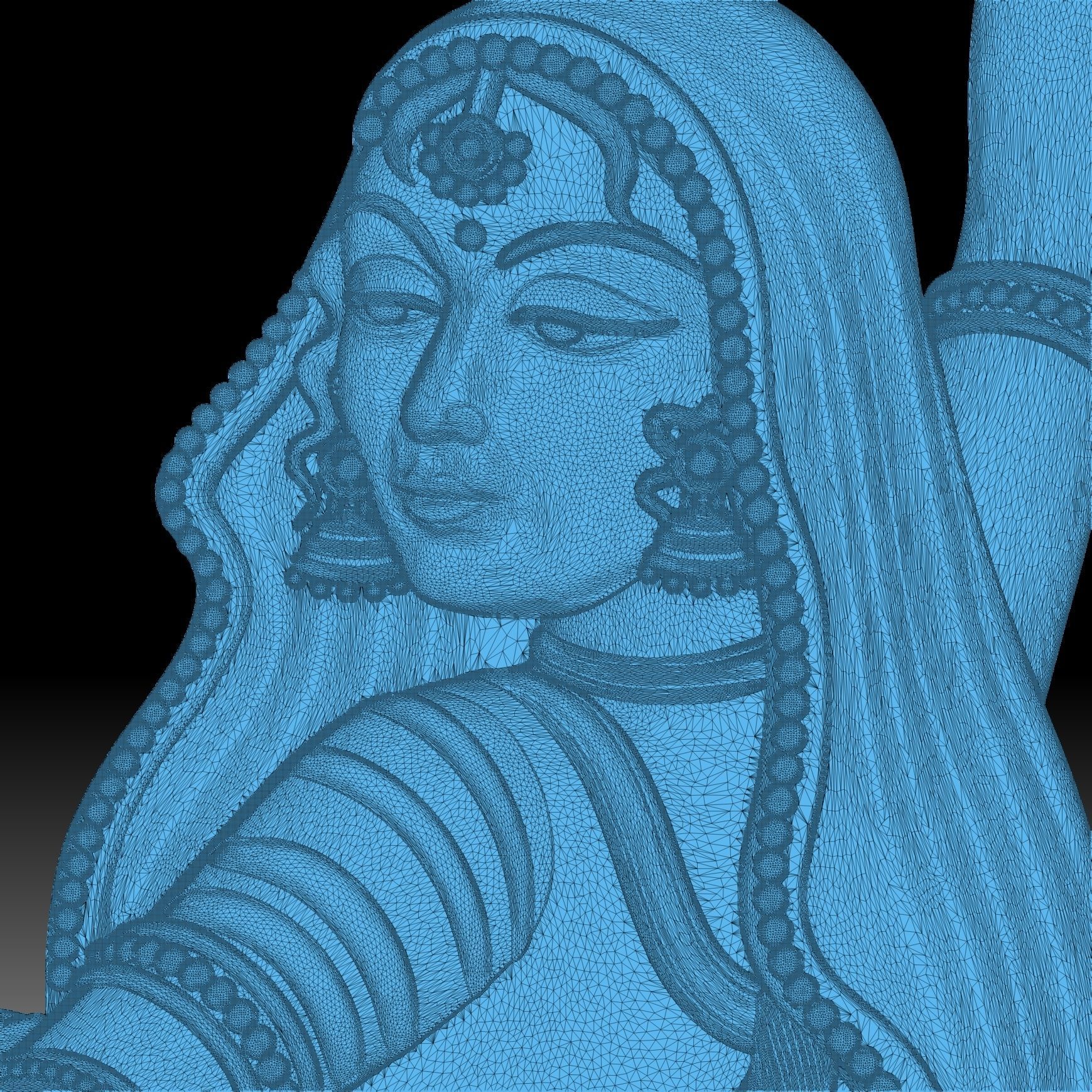 Radha ji Relief 3D print model_15