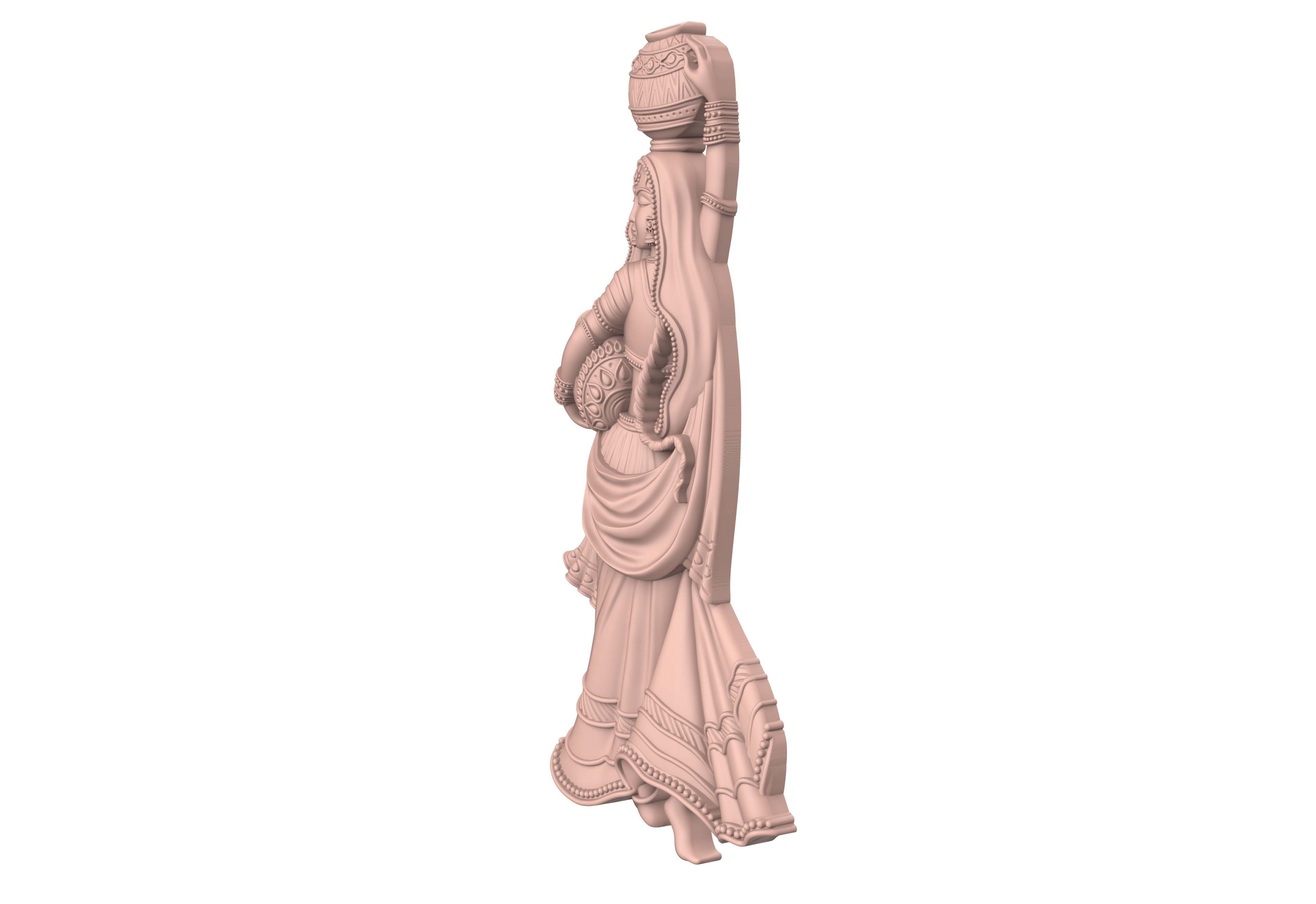 Radha ji Relief 3D print model_3
