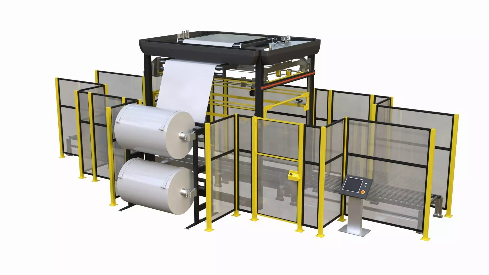 Stretch hooder Industrial Machine Low-poly 3D model_0