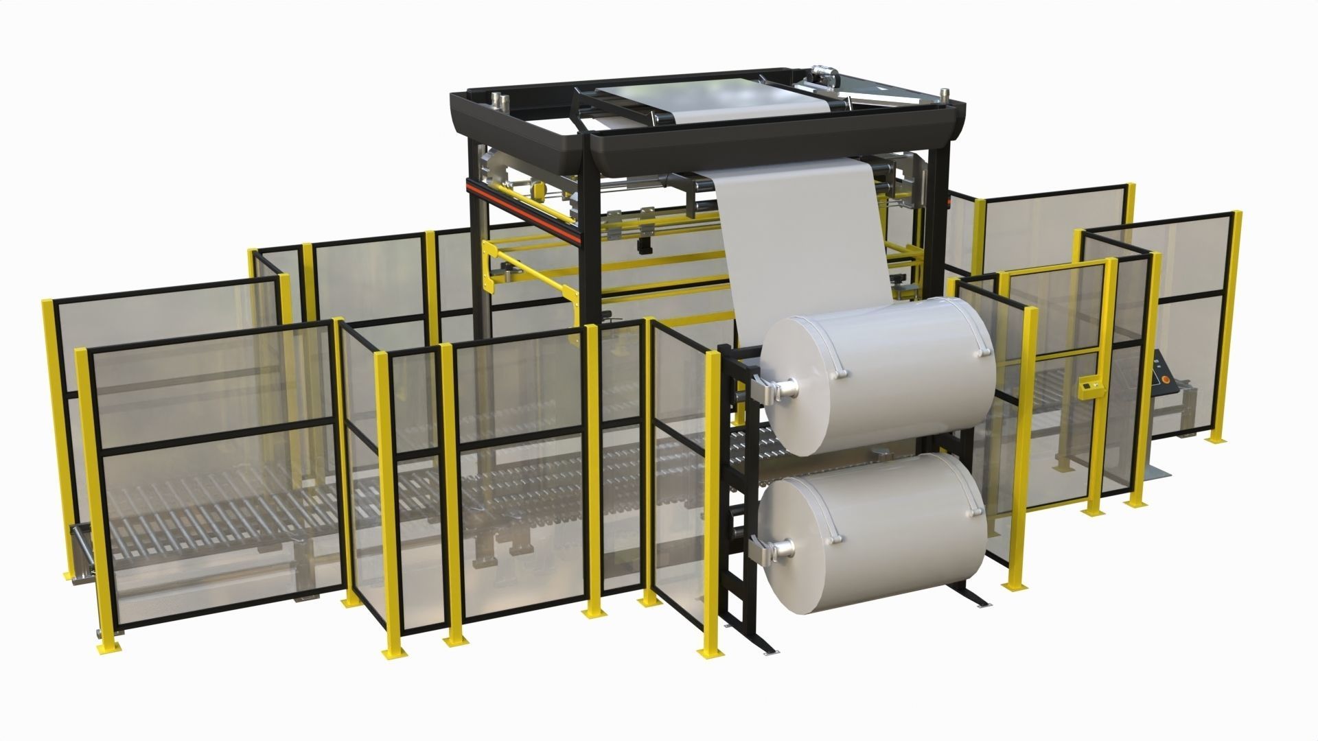 Stretch hooder Industrial Machine Low-poly 3D model_5