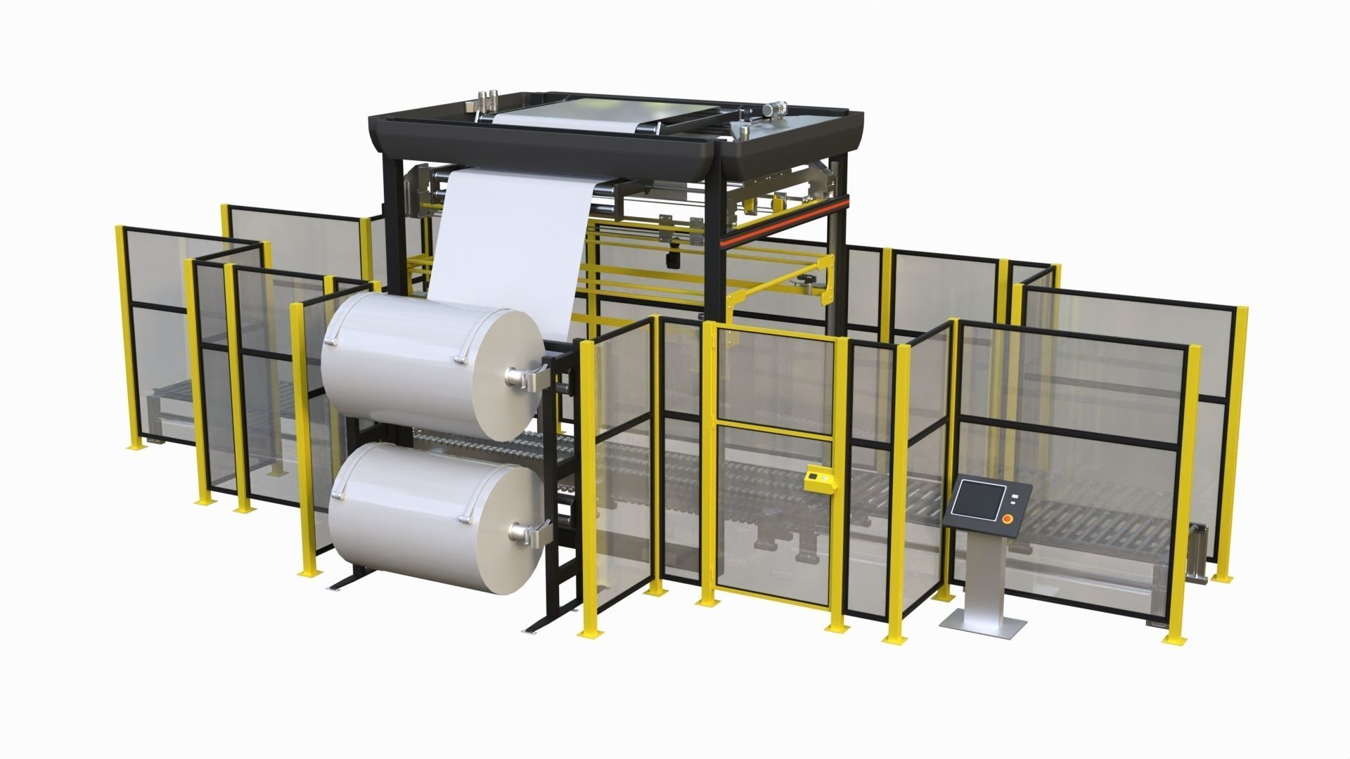 Stretch hooder Industrial Machine Low-poly 3D model_6