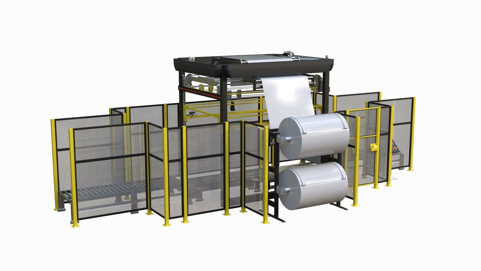 Stretch hooder Industrial Machine Low-poly 3D model_1