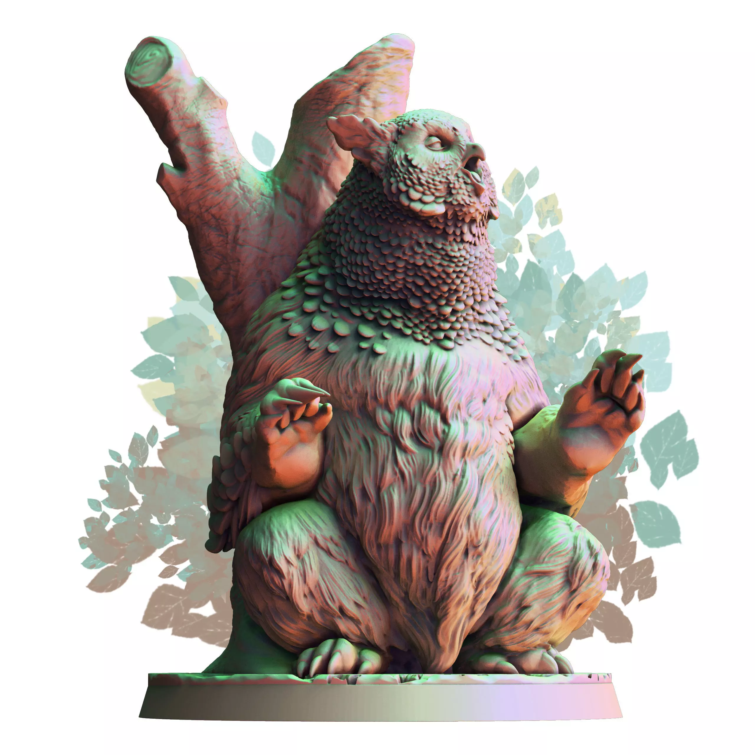 Owl Beast Back Scratching 3D print model