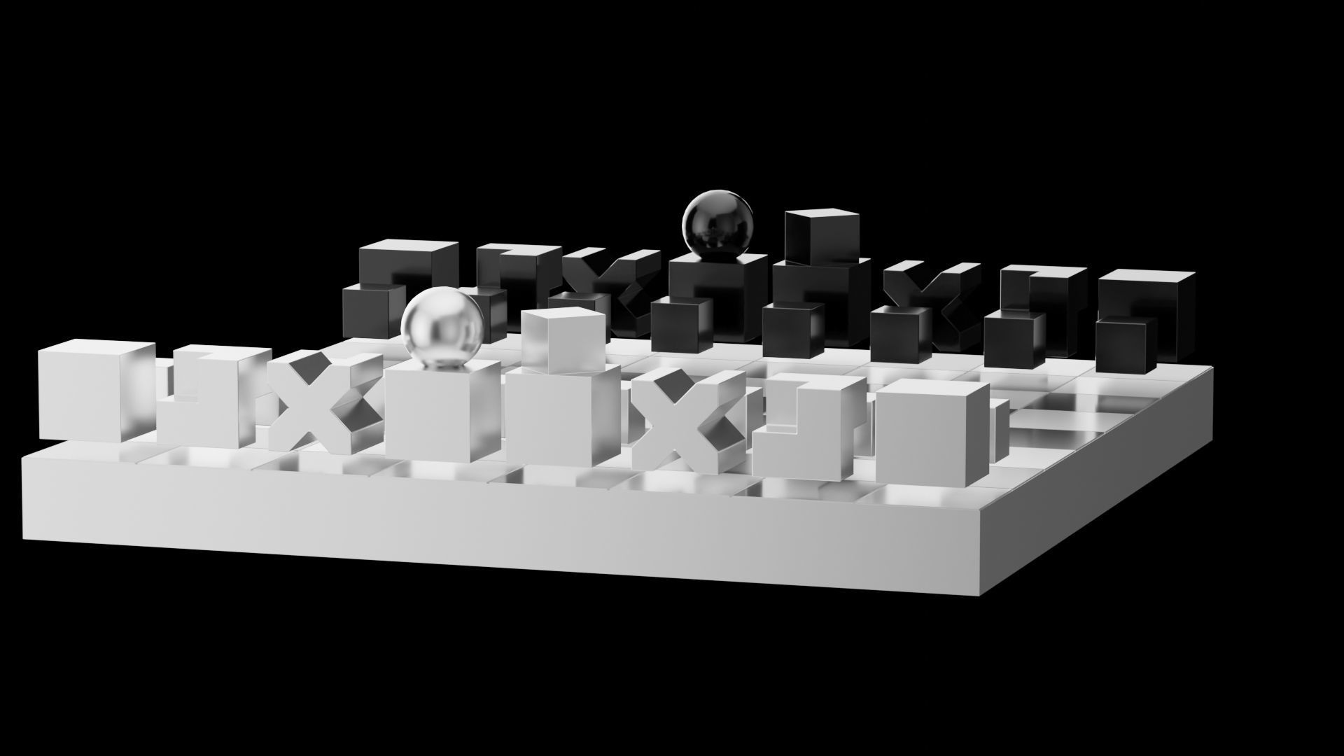 Geometrical Chess Low-poly 3D model_6