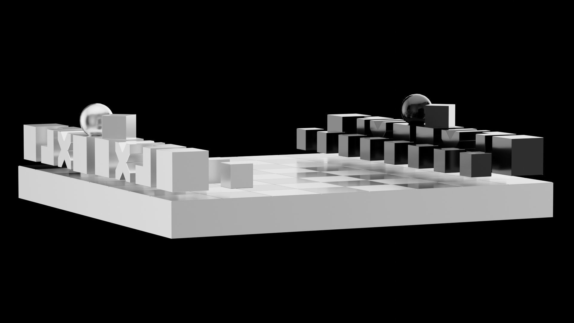 Geometrical Chess Low-poly 3D model_5