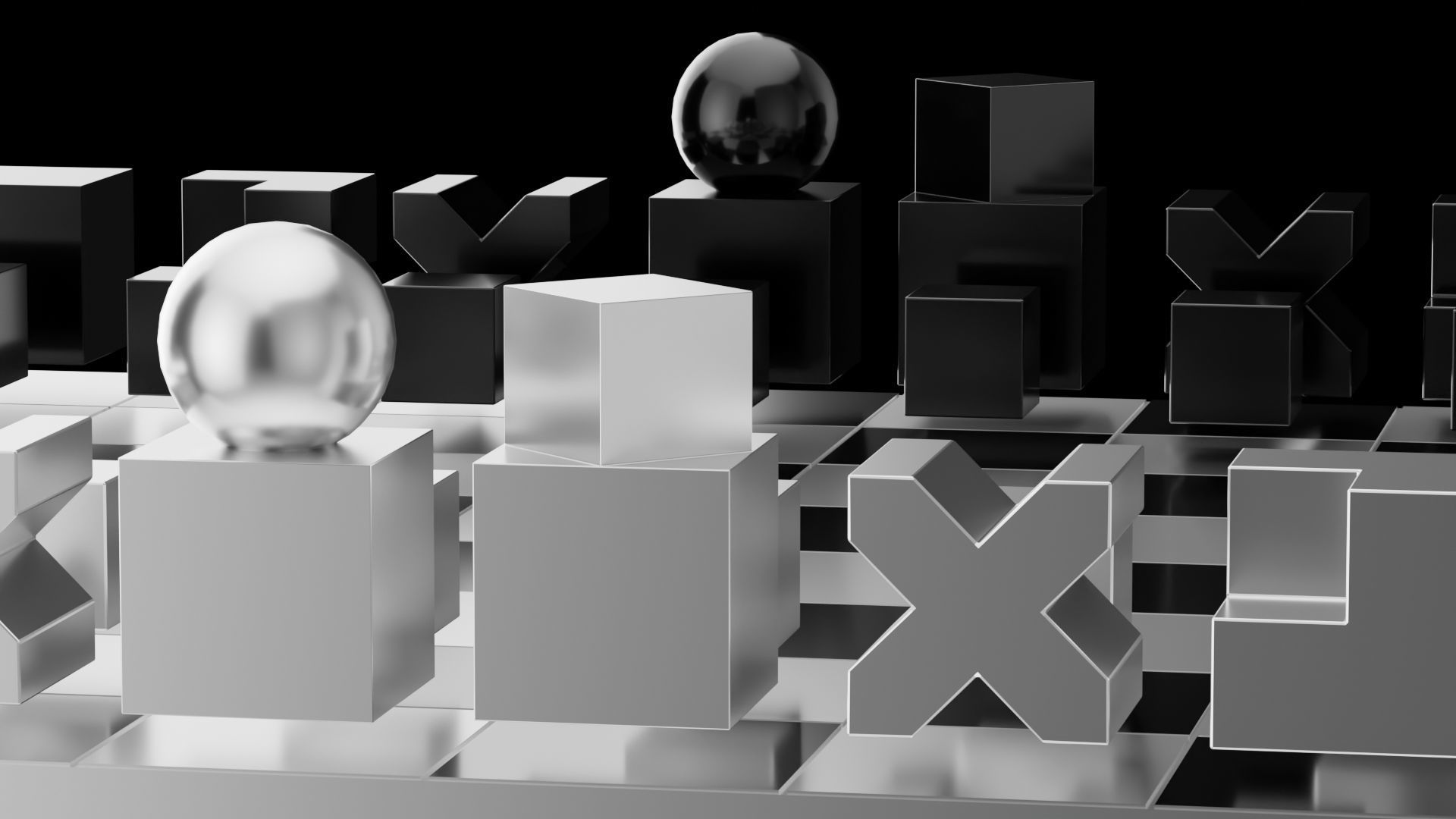 Geometrical Chess Low-poly 3D model_10