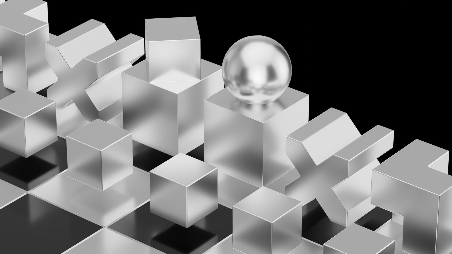 Geometrical Chess Low-poly 3D model_9