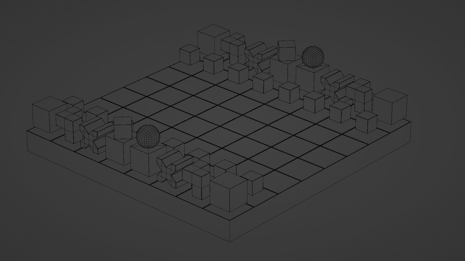 Geometrical Chess Low-poly 3D model_11