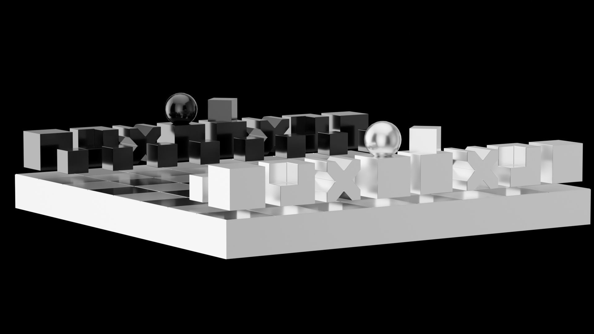 Geometrical Chess Low-poly 3D model_7