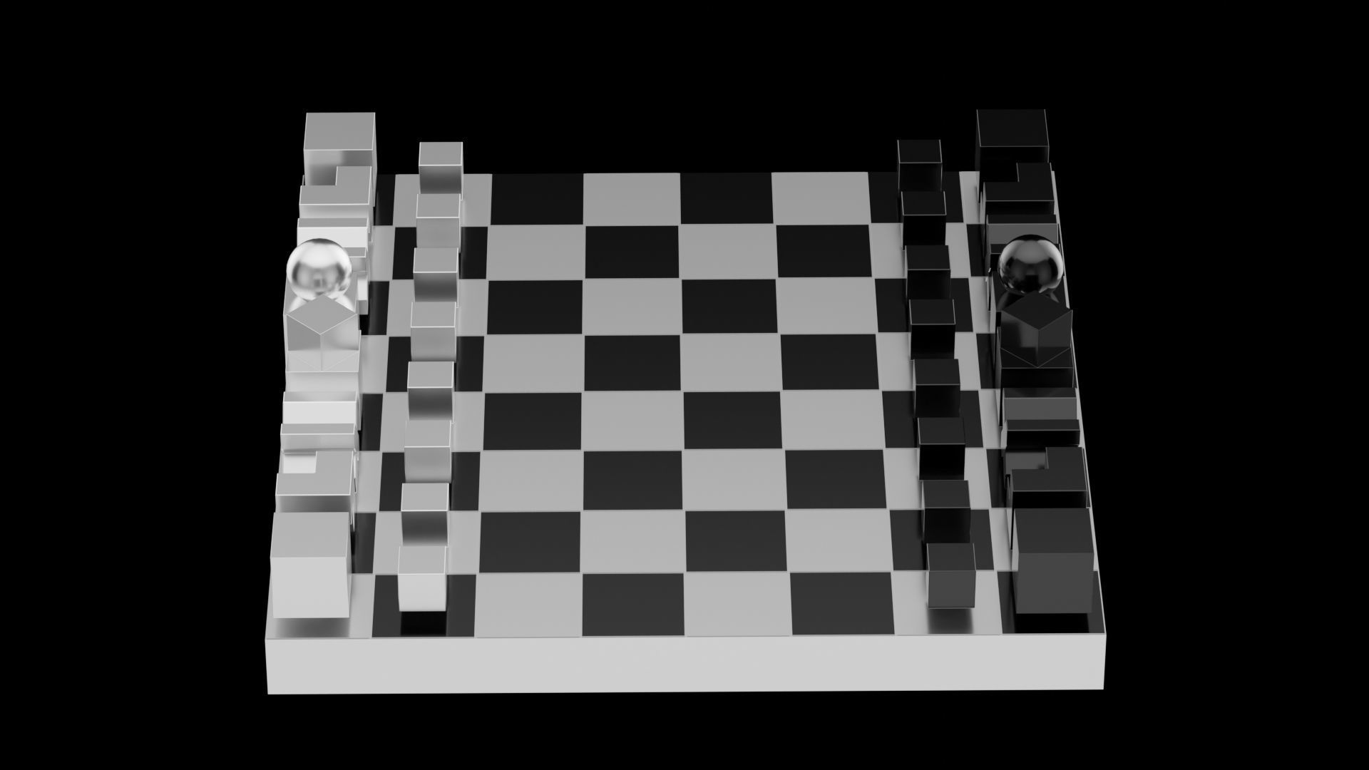 Geometrical Chess Low-poly 3D model_4