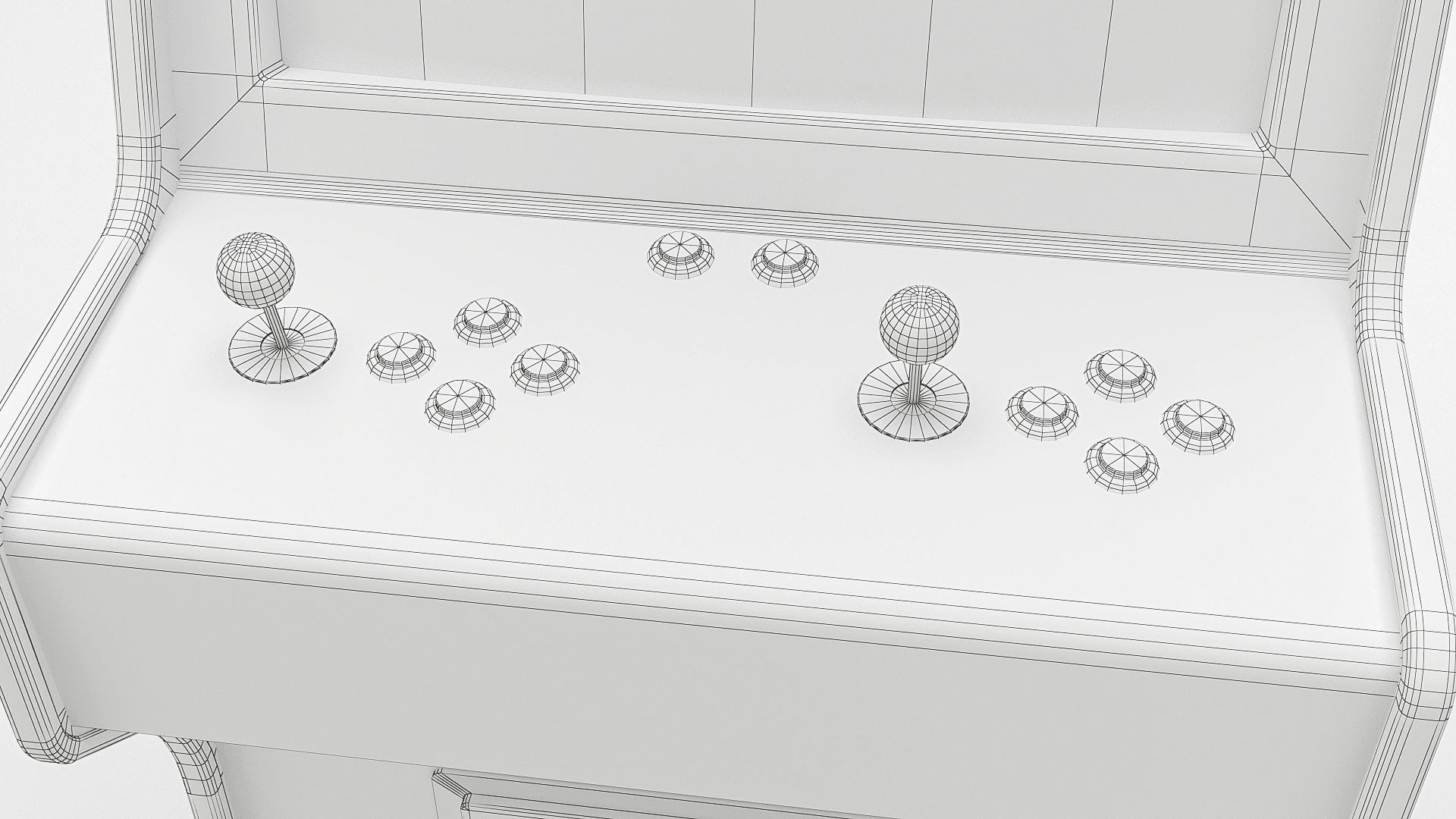 Space hunt Arcade Machine Low-poly 3D model_12