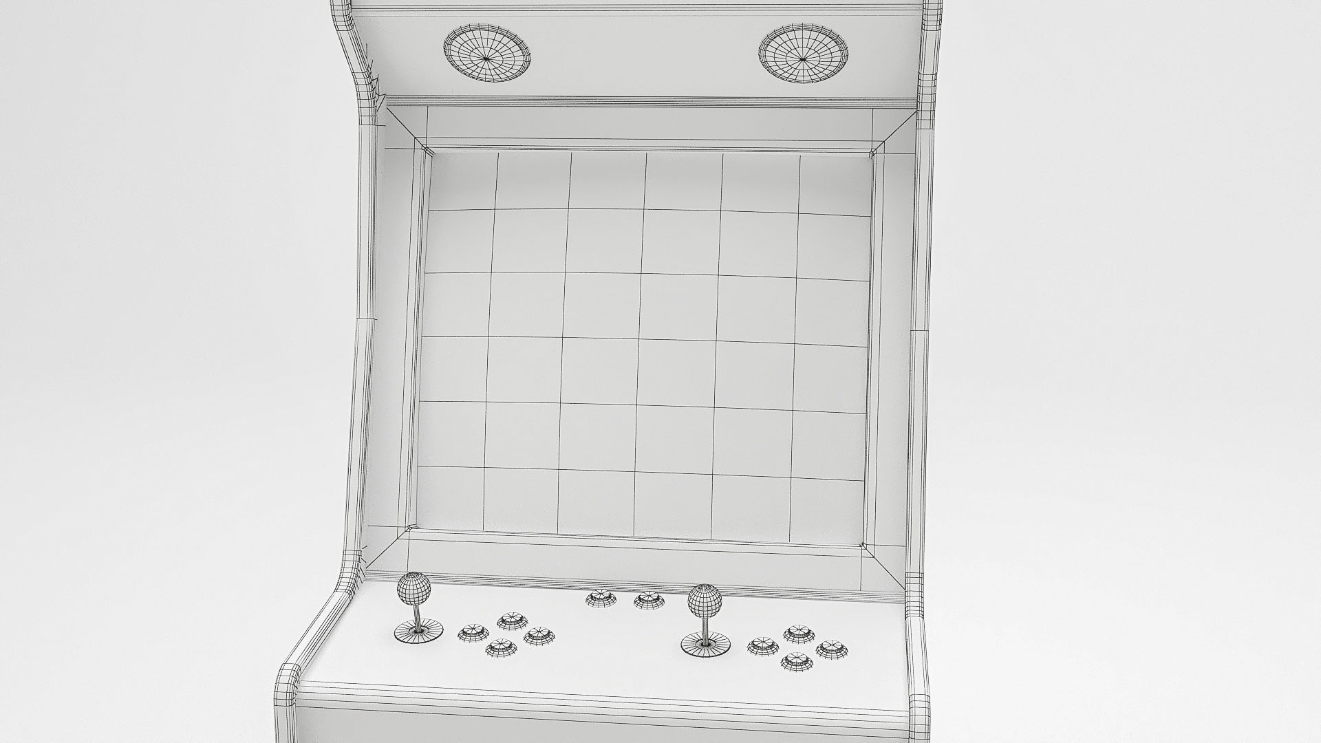 Space hunt Arcade Machine Low-poly 3D model_10