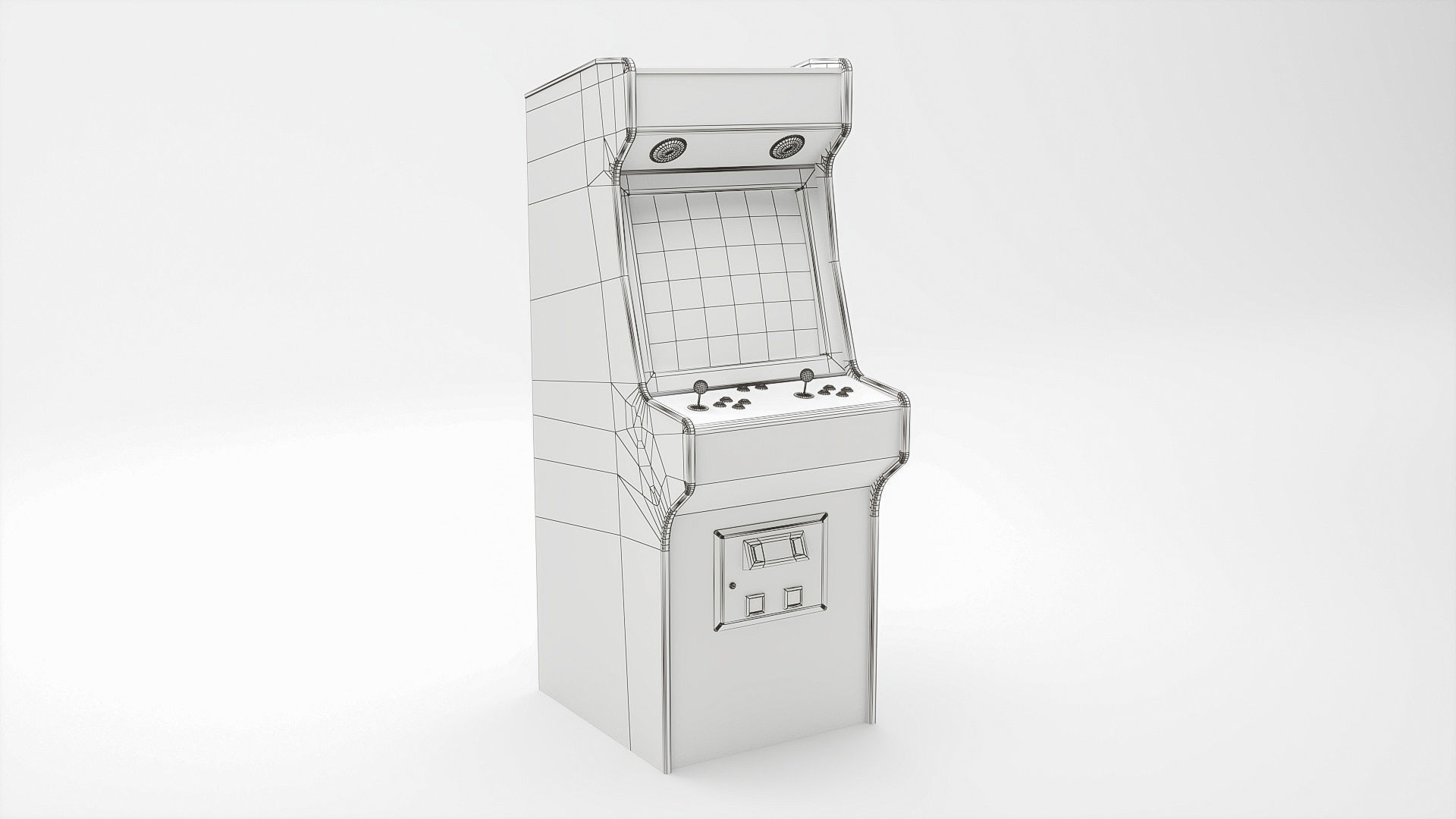 Space hunt Arcade Machine Low-poly 3D model_1