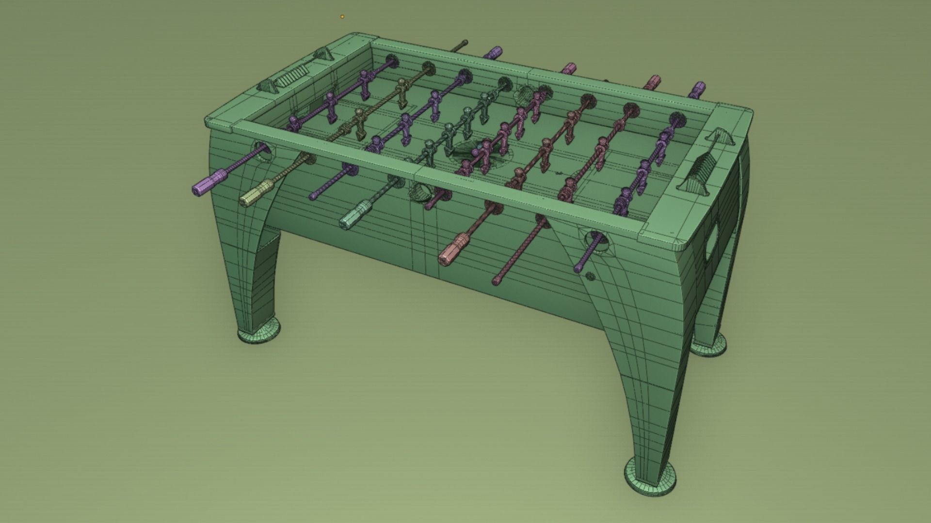 Three Colors of football tables in a collection 3D model_21