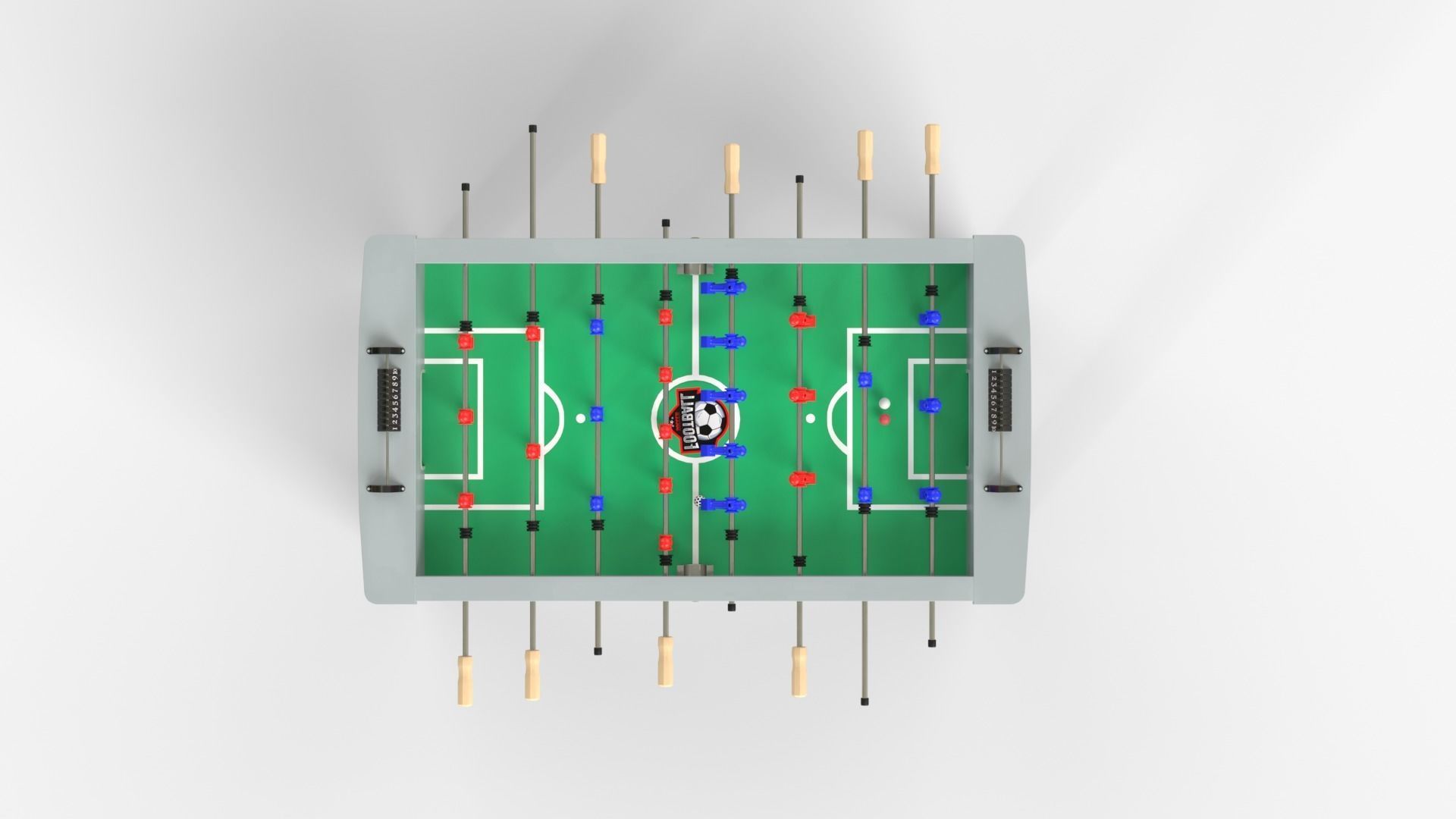 Three Colors of football tables in a collection 3D model_7