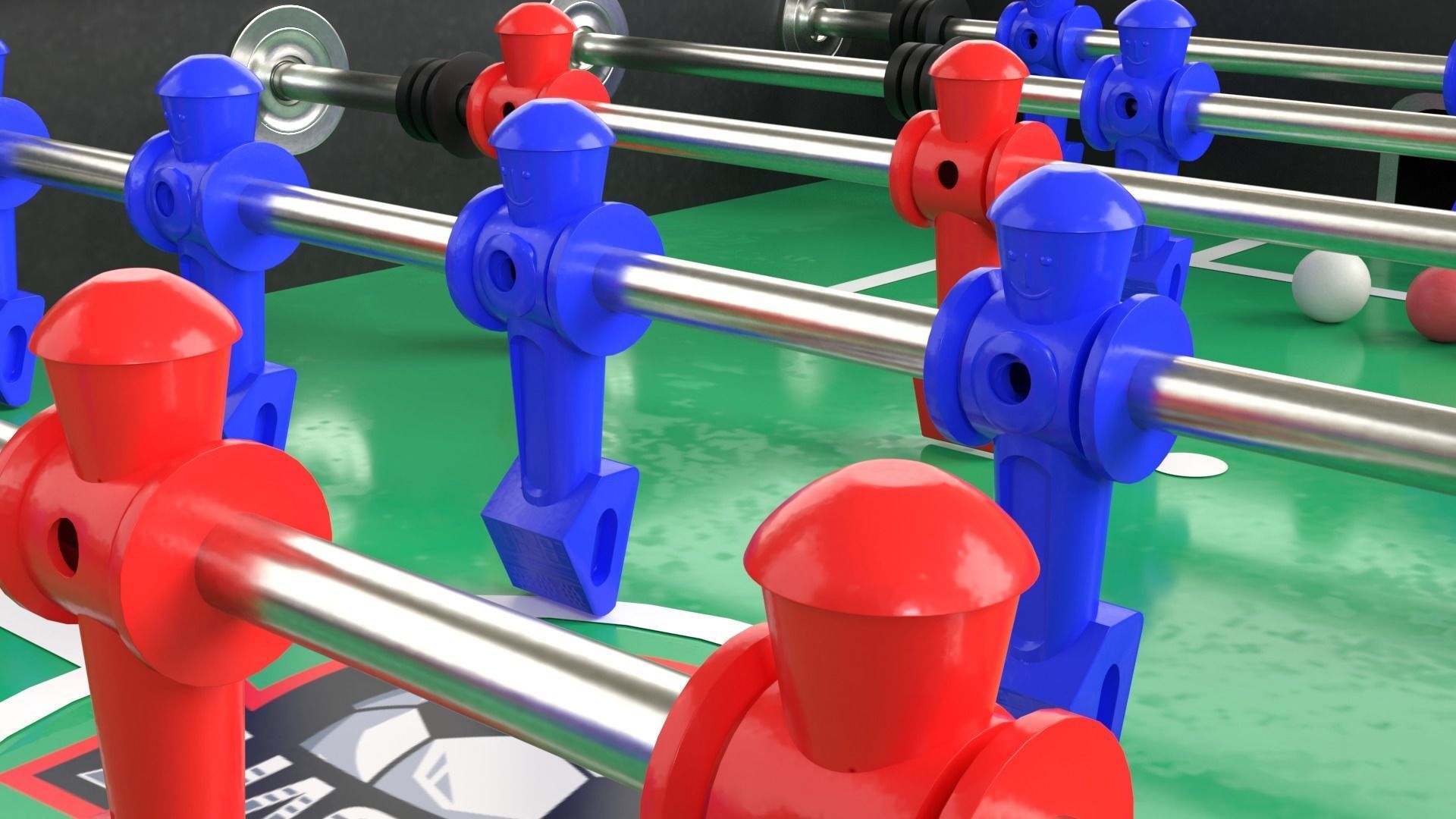 Three Colors of football tables in a collection 3D model_6