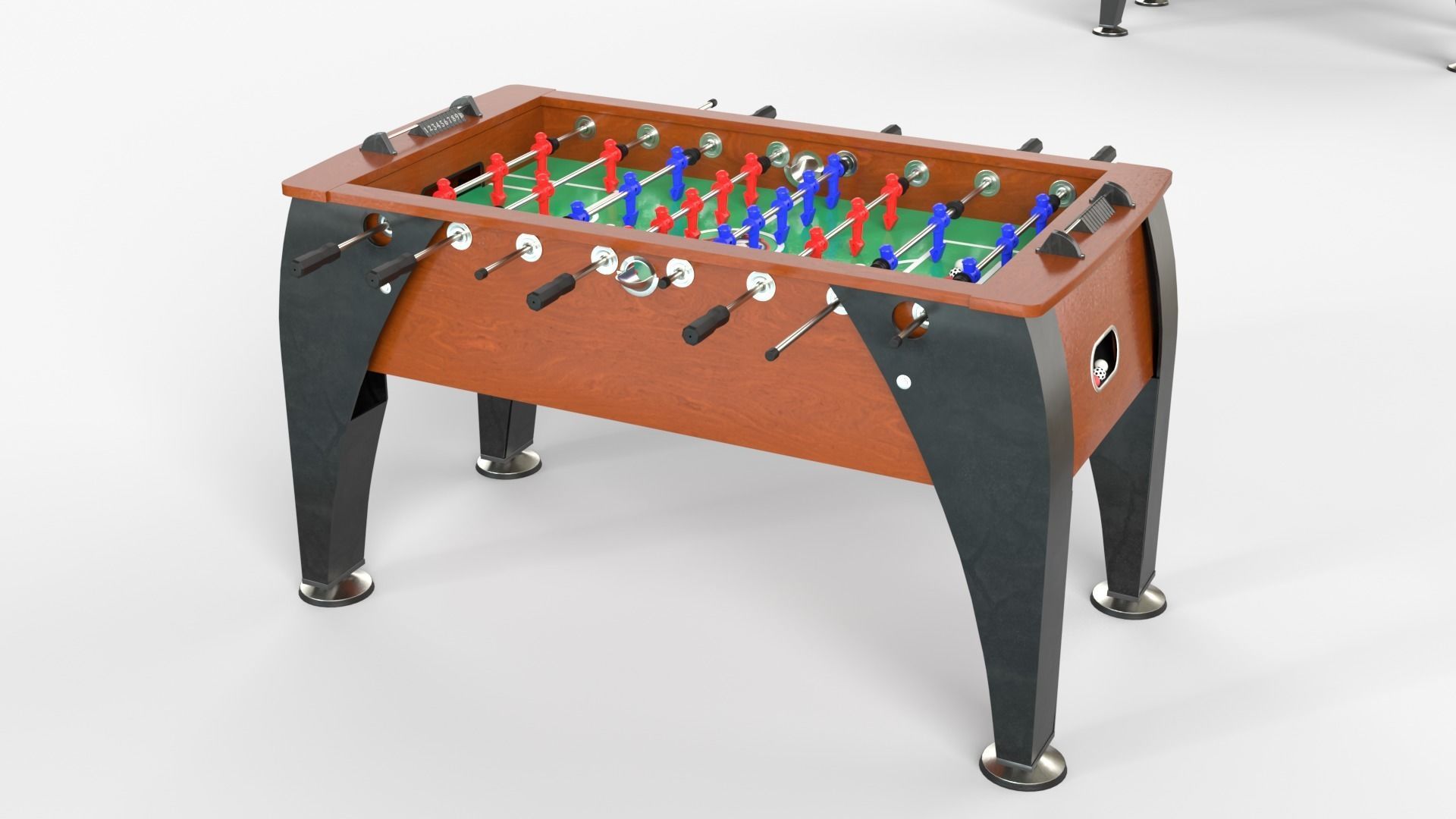 Three Colors of football tables in a collection 3D model_1