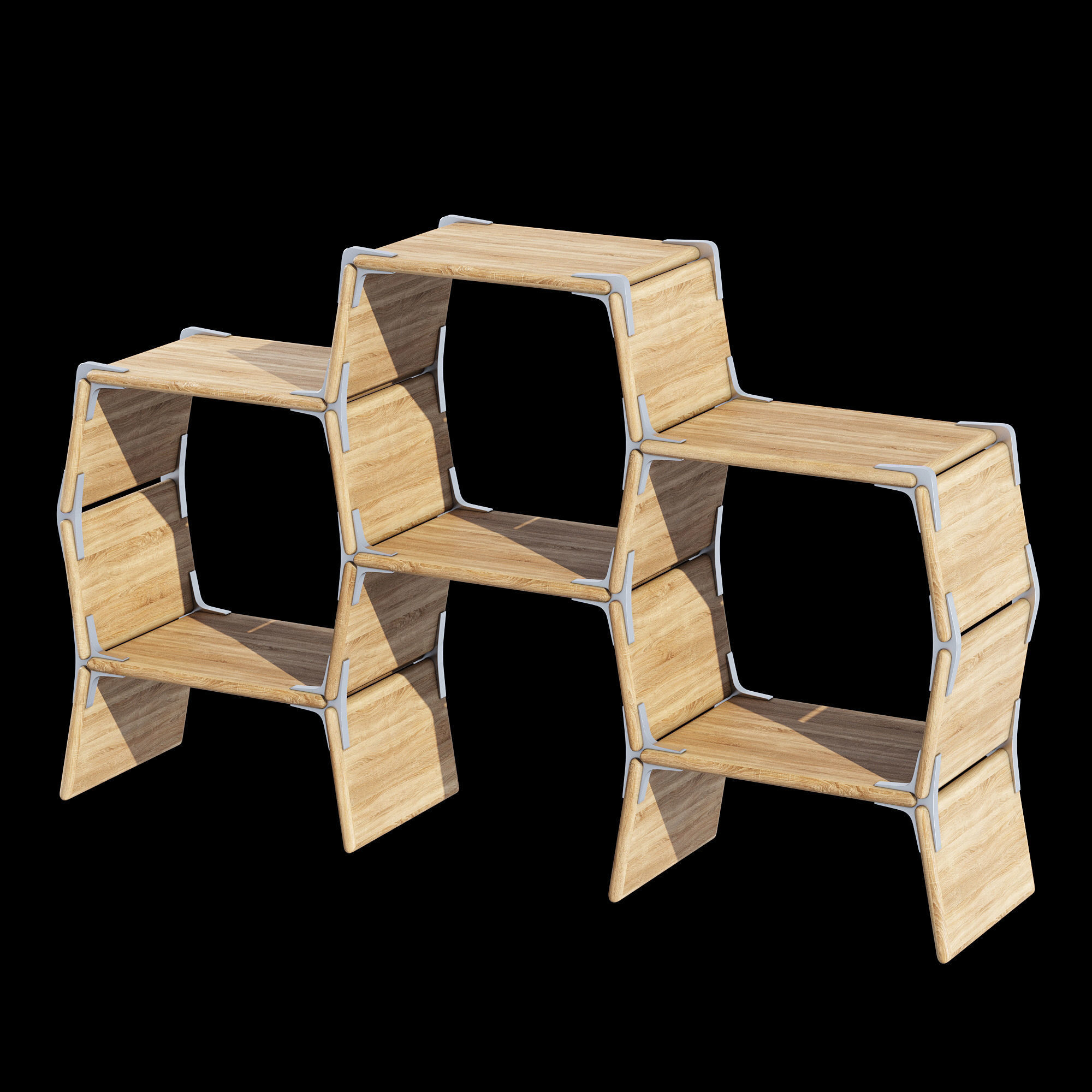 Hexagon Side Table 3D model_8
