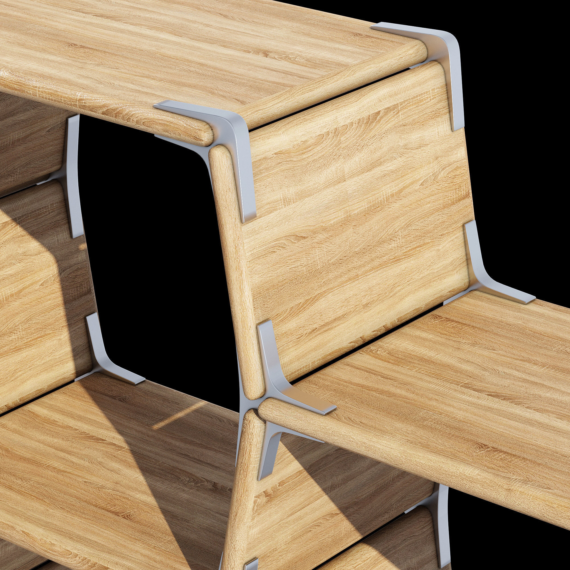 Hexagon Side Table 3D model_12