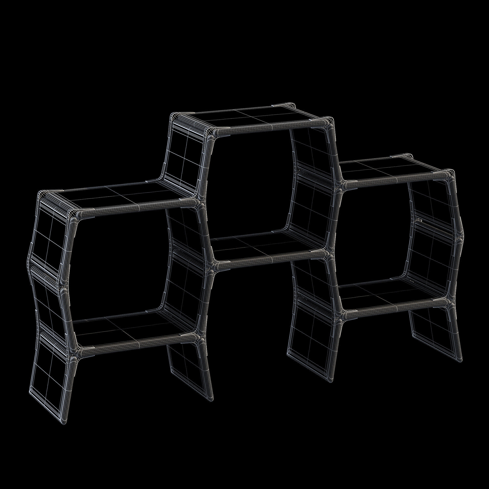 Hexagon Side Table 3D model_13
