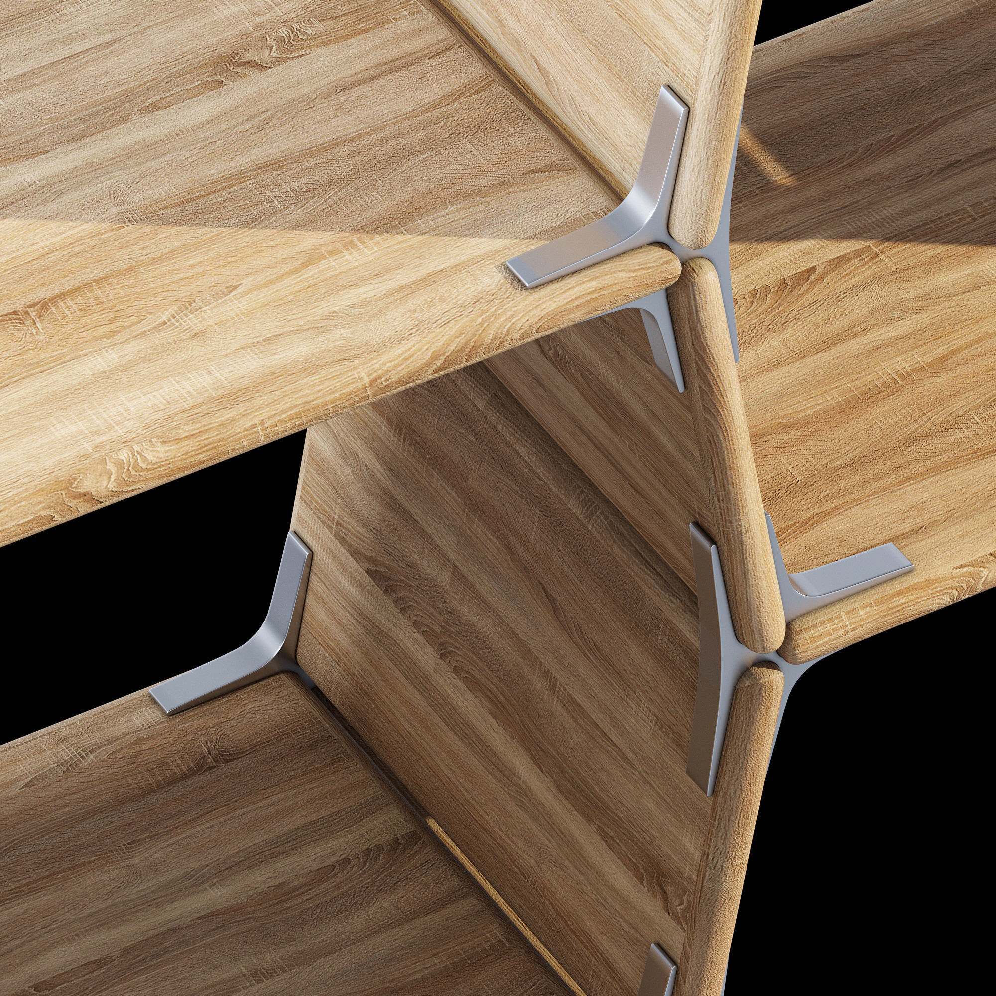 Hexagon Side Table 3D model_11