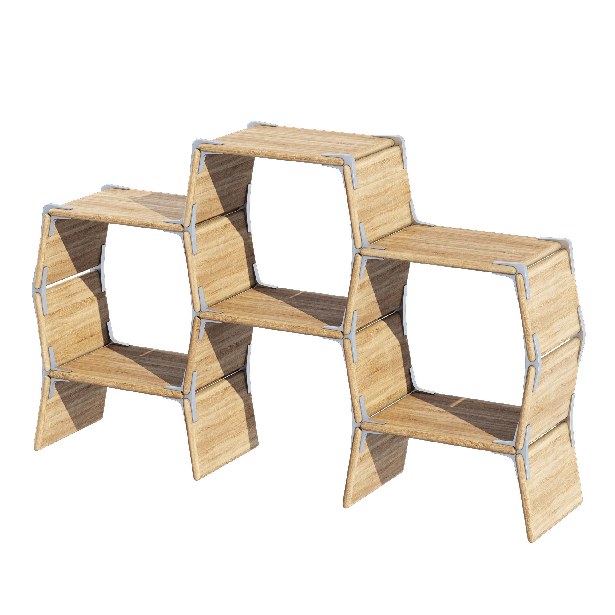 Hexagon Side Table 3D model_2