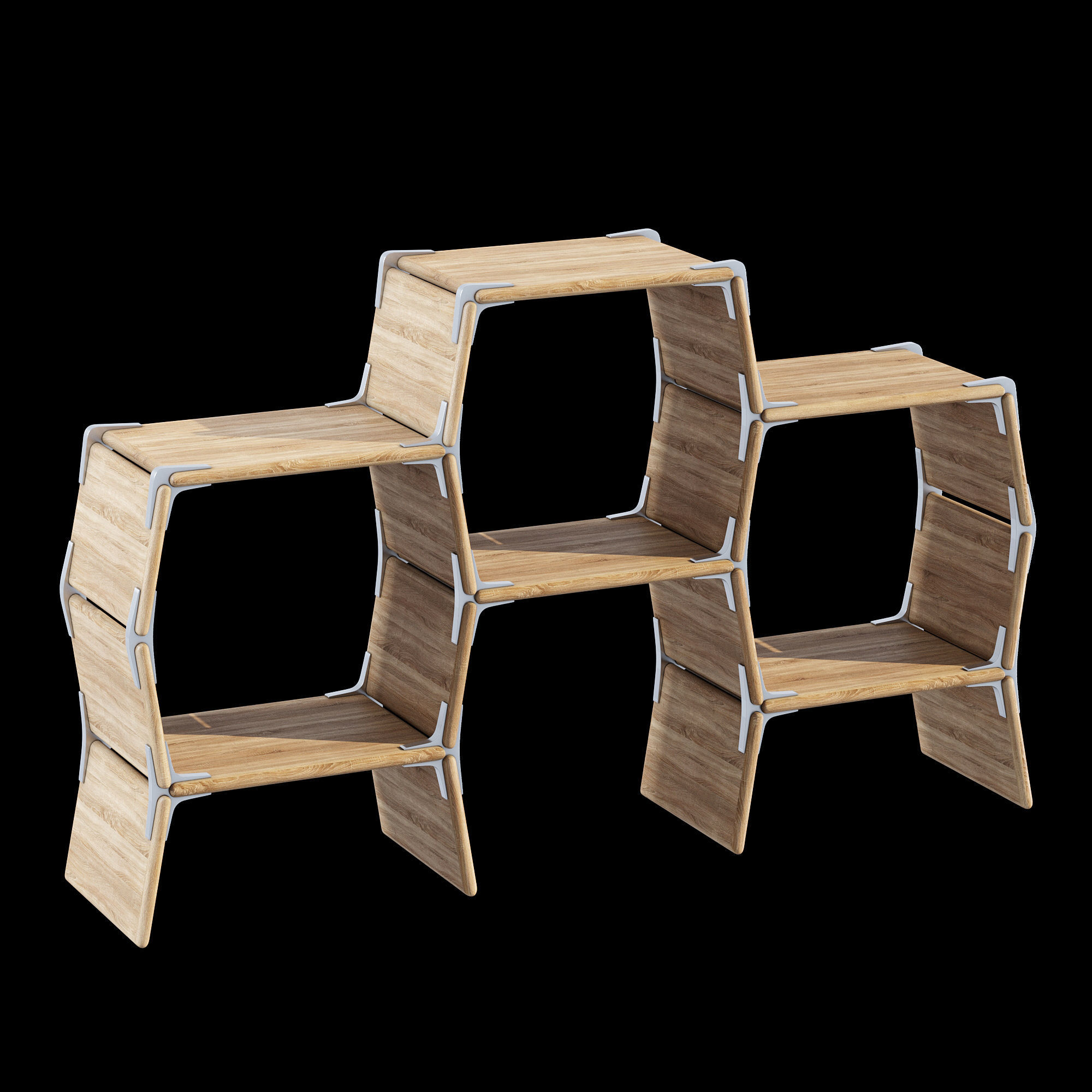 Hexagon Side Table 3D model_10