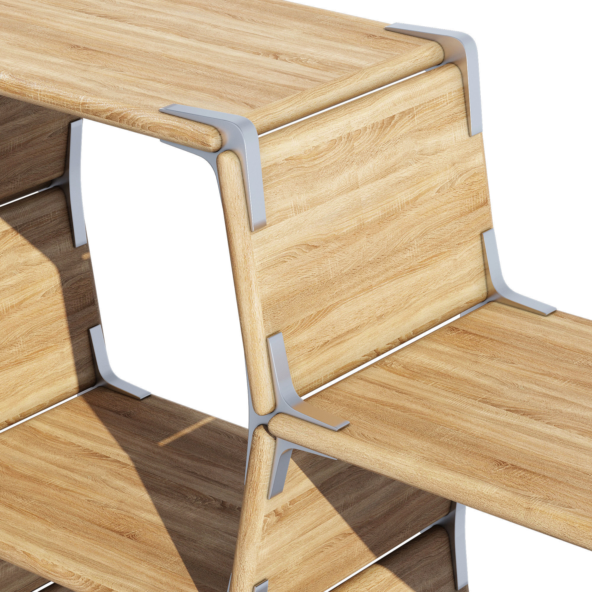 Hexagon Side Table 3D model_5