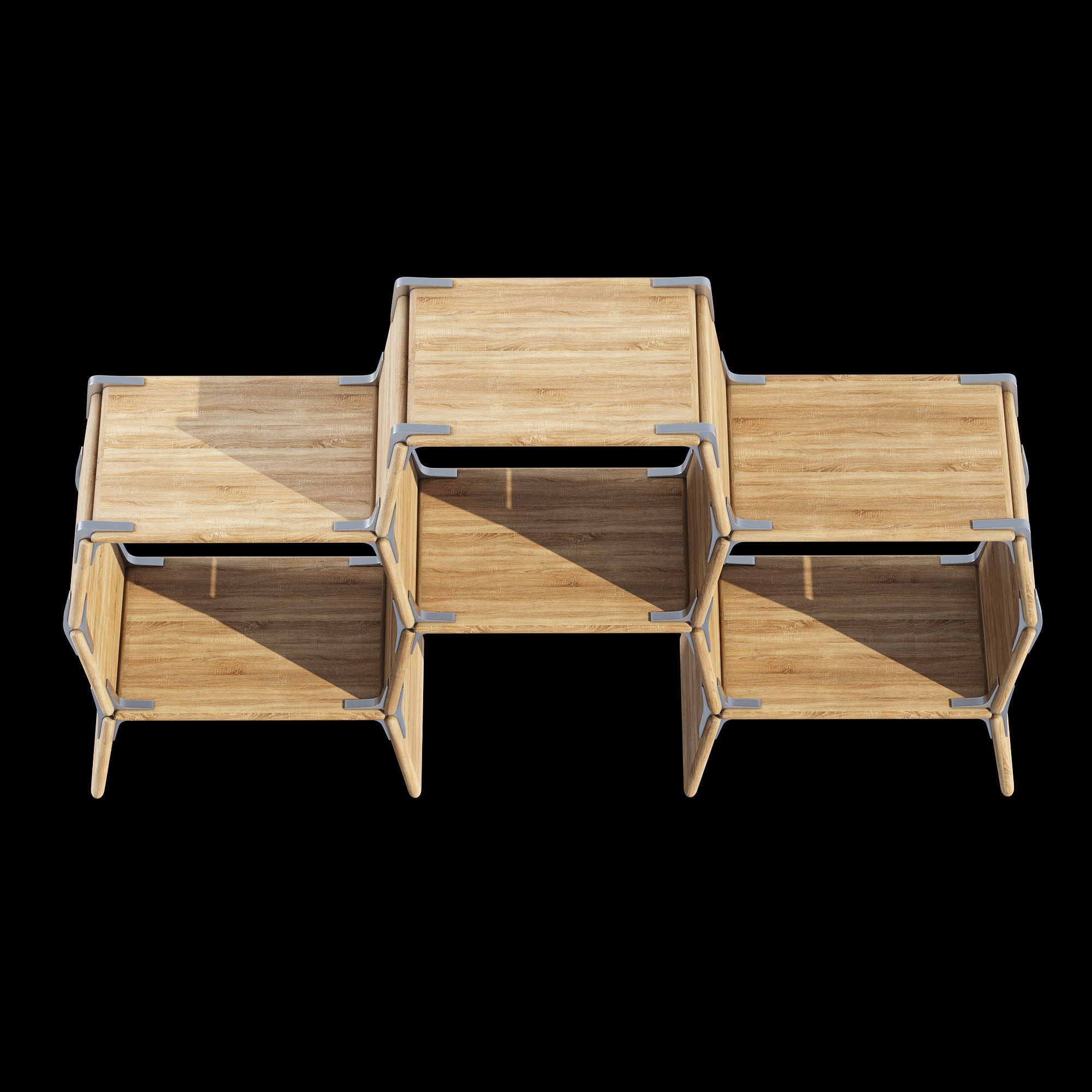 Hexagon Side Table 3D model_9