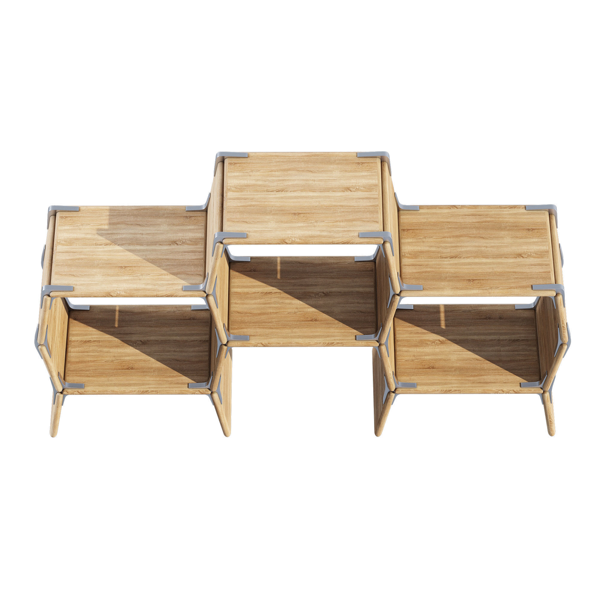 Hexagon Side Table 3D model_3