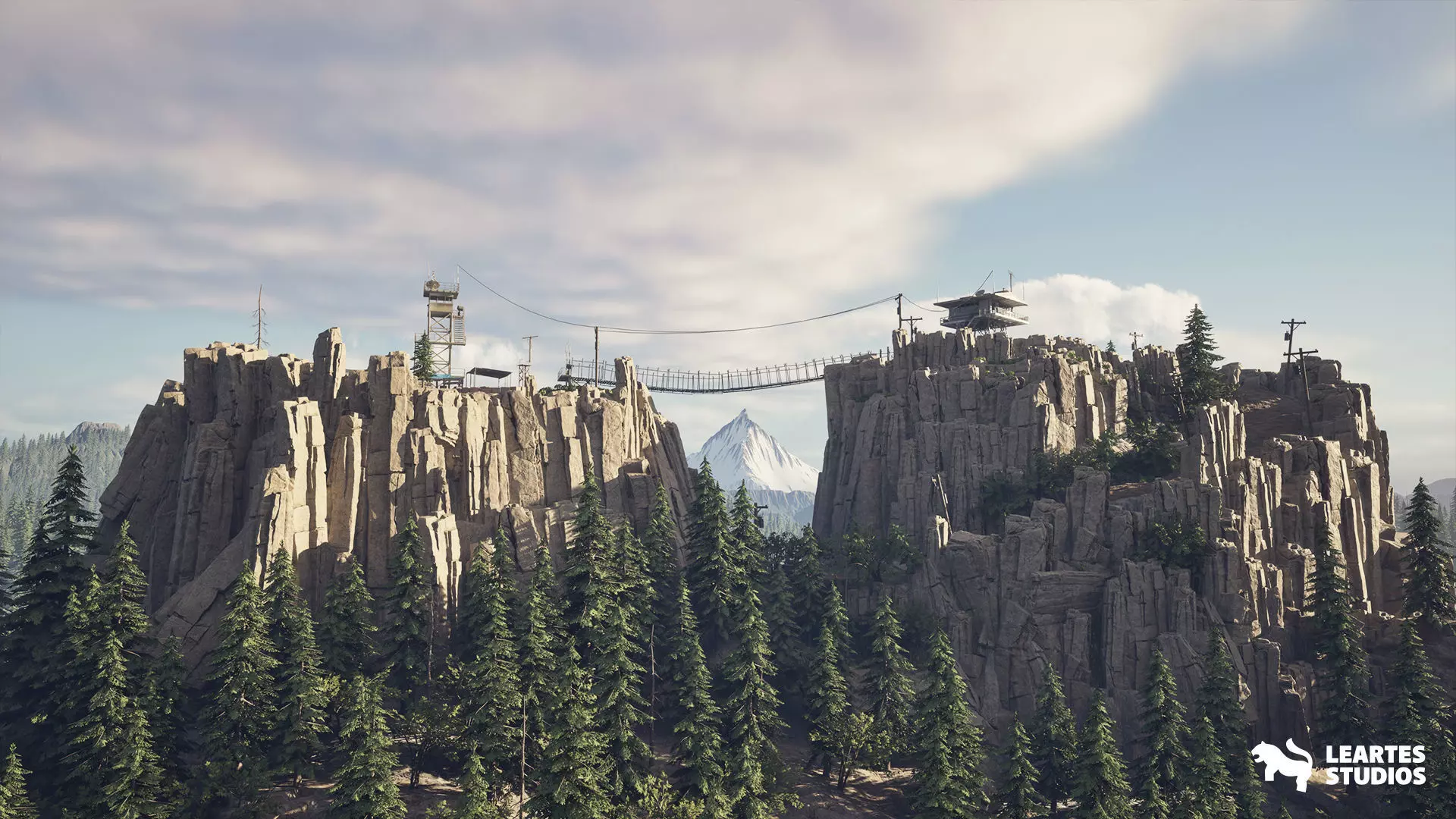 Fire Watch Tower Environment Low-poly 3D model_0