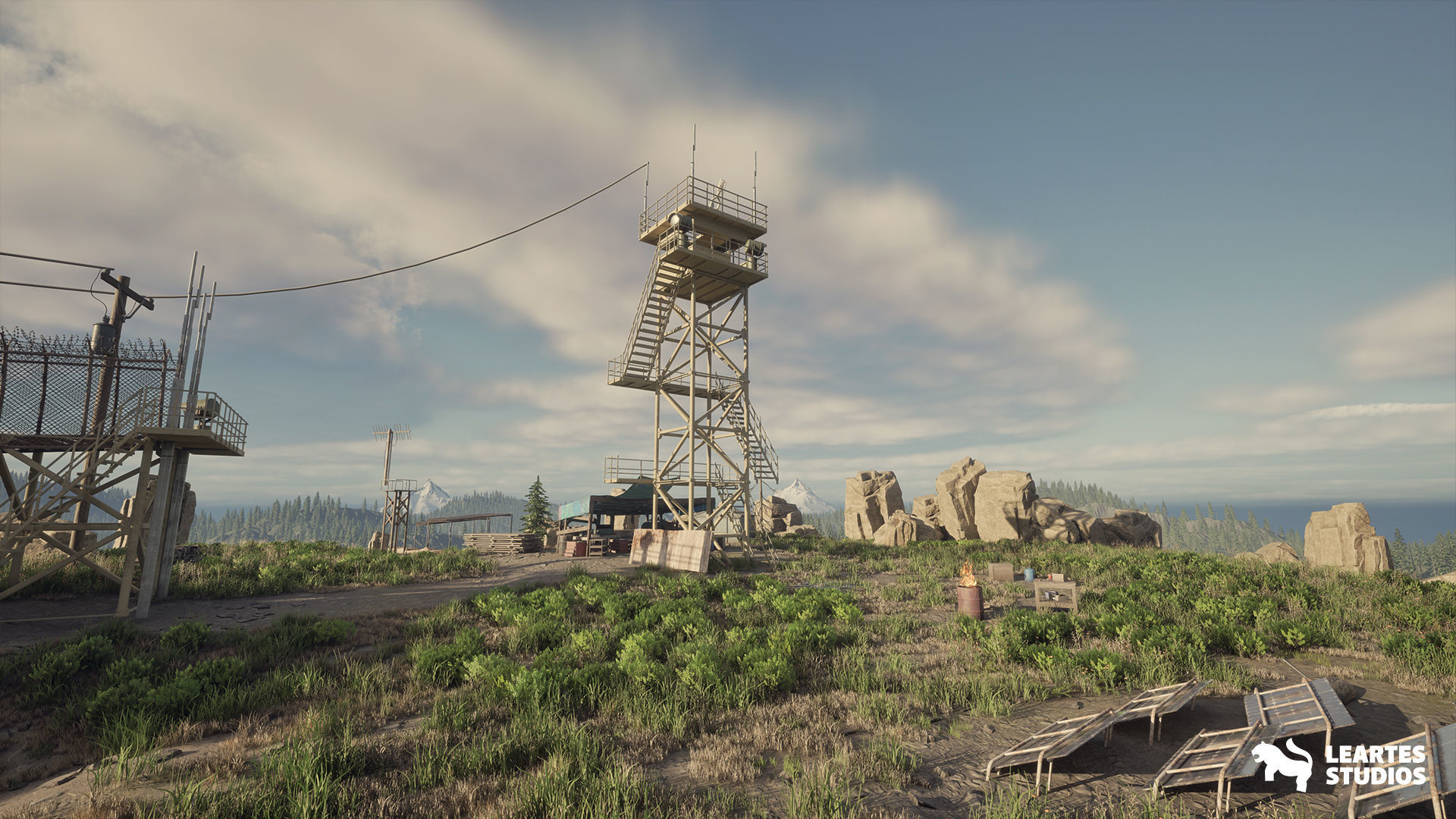 Fire Watch Tower Environment Low-poly 3D model_3
