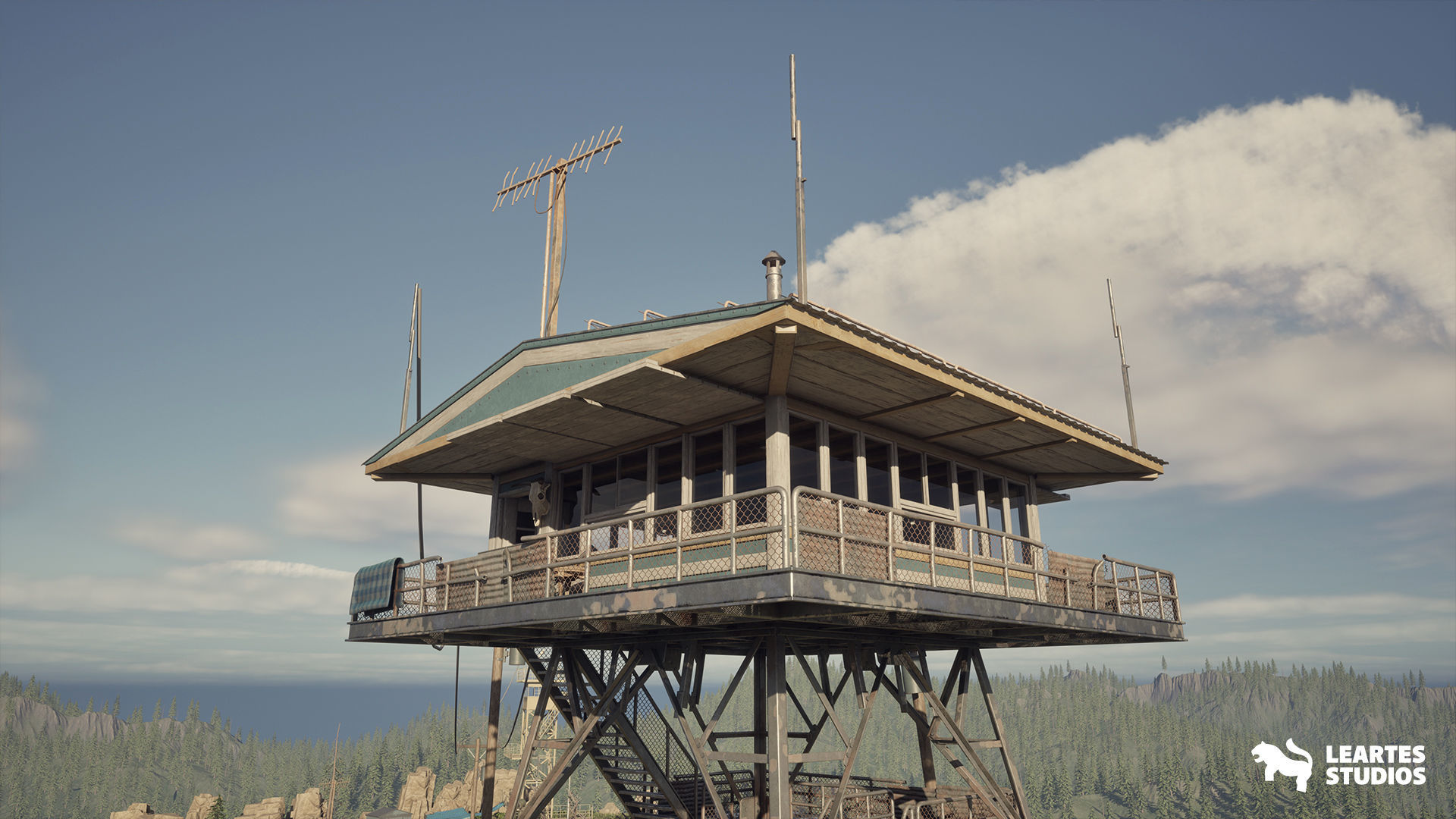 Fire Watch Tower Environment Low-poly 3D model_5