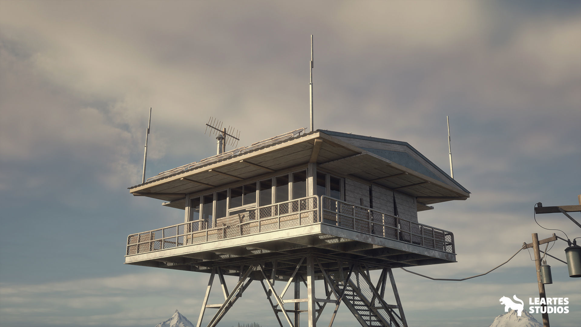Fire Watch Tower Environment Low-poly 3D model_18