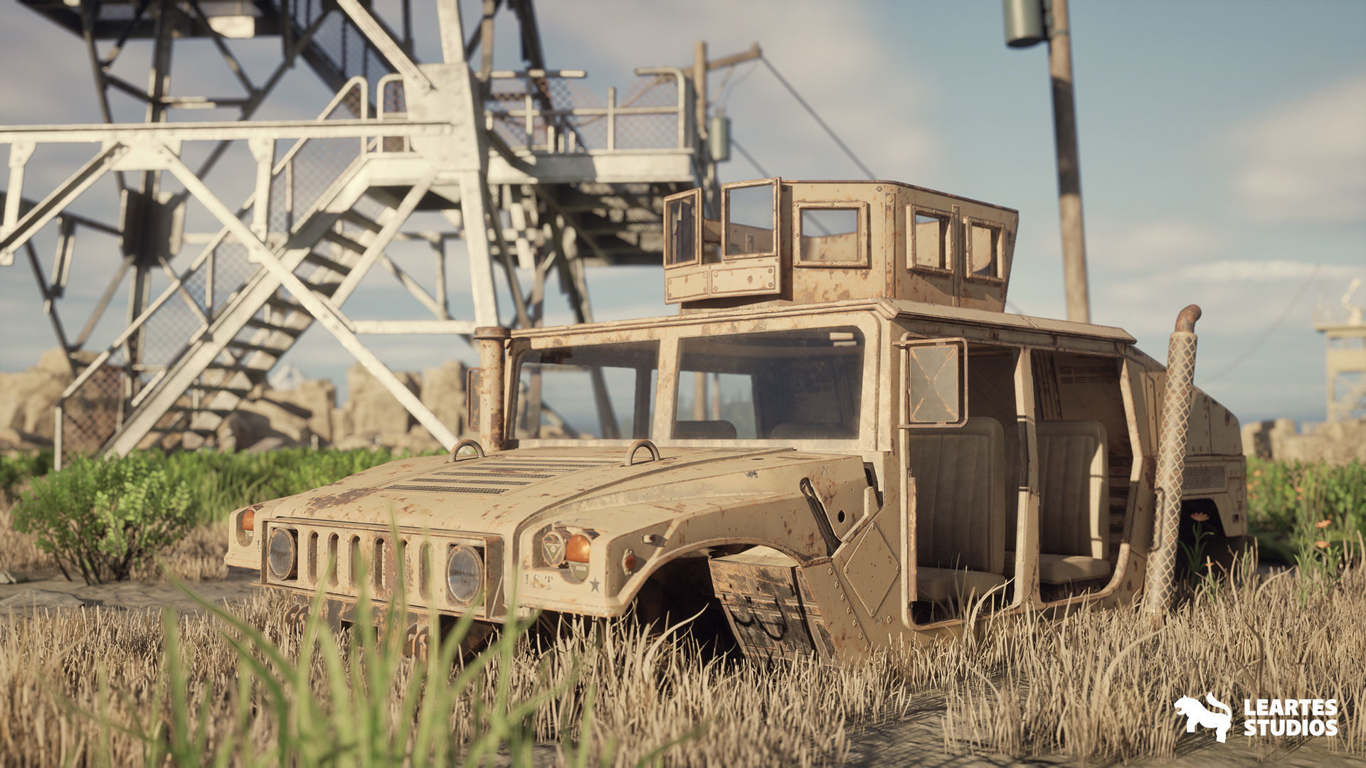 Fire Watch Tower Environment Low-poly 3D model_19