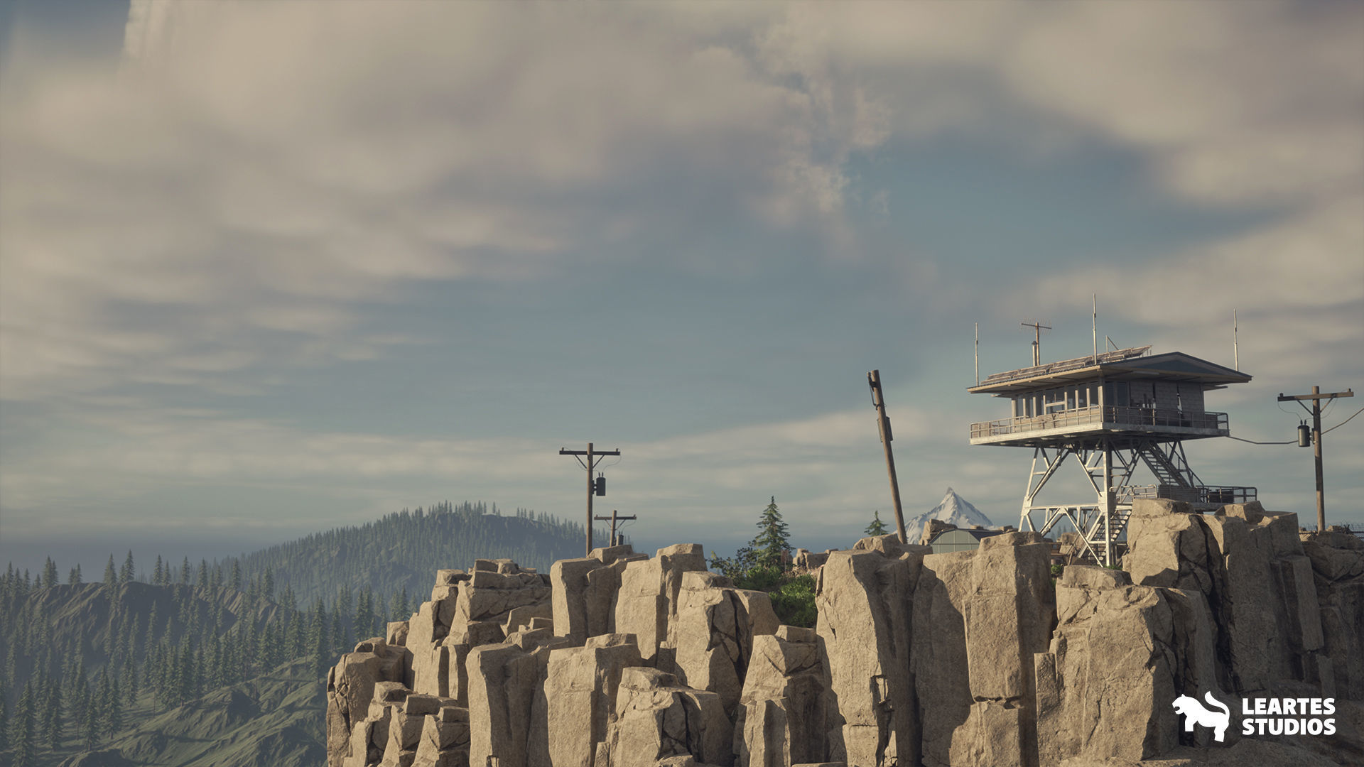 Fire Watch Tower Environment Low-poly 3D model_16