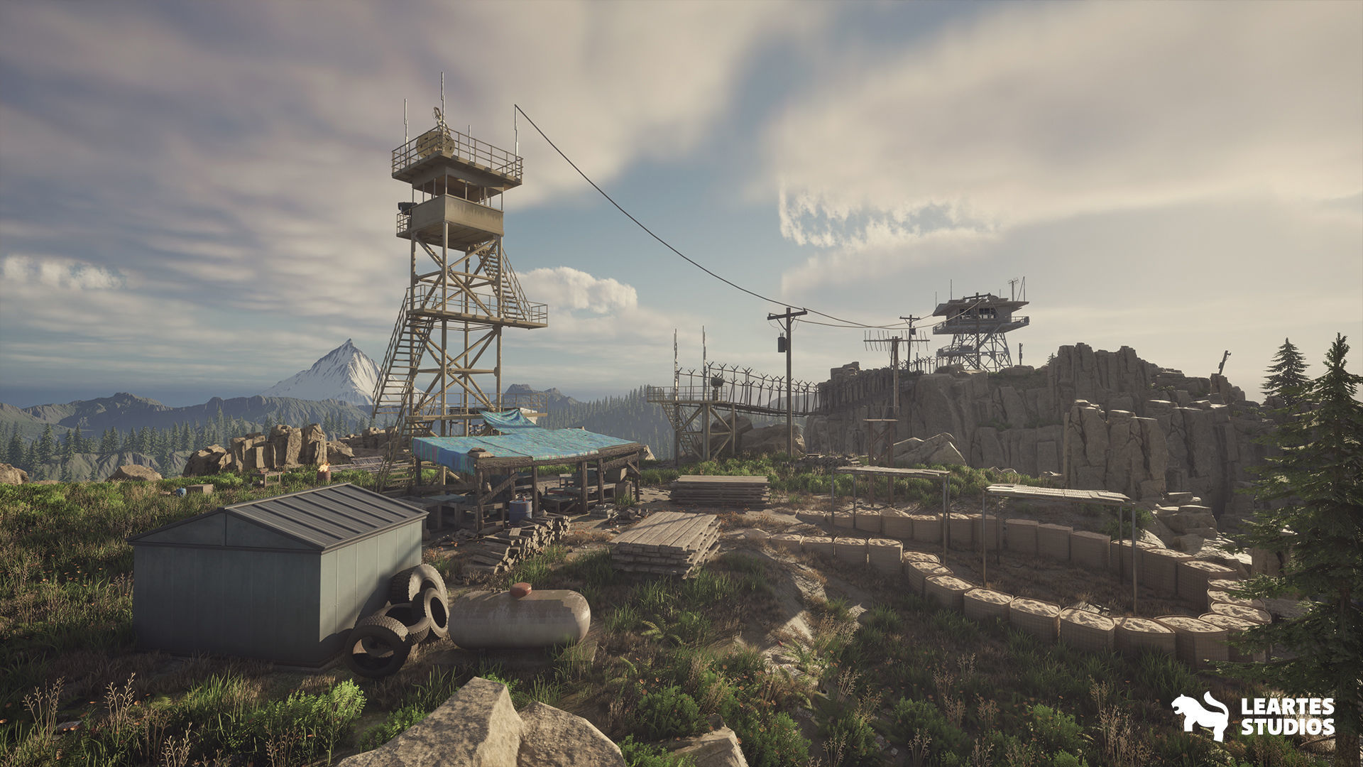 Fire Watch Tower Environment Low-poly 3D model_2