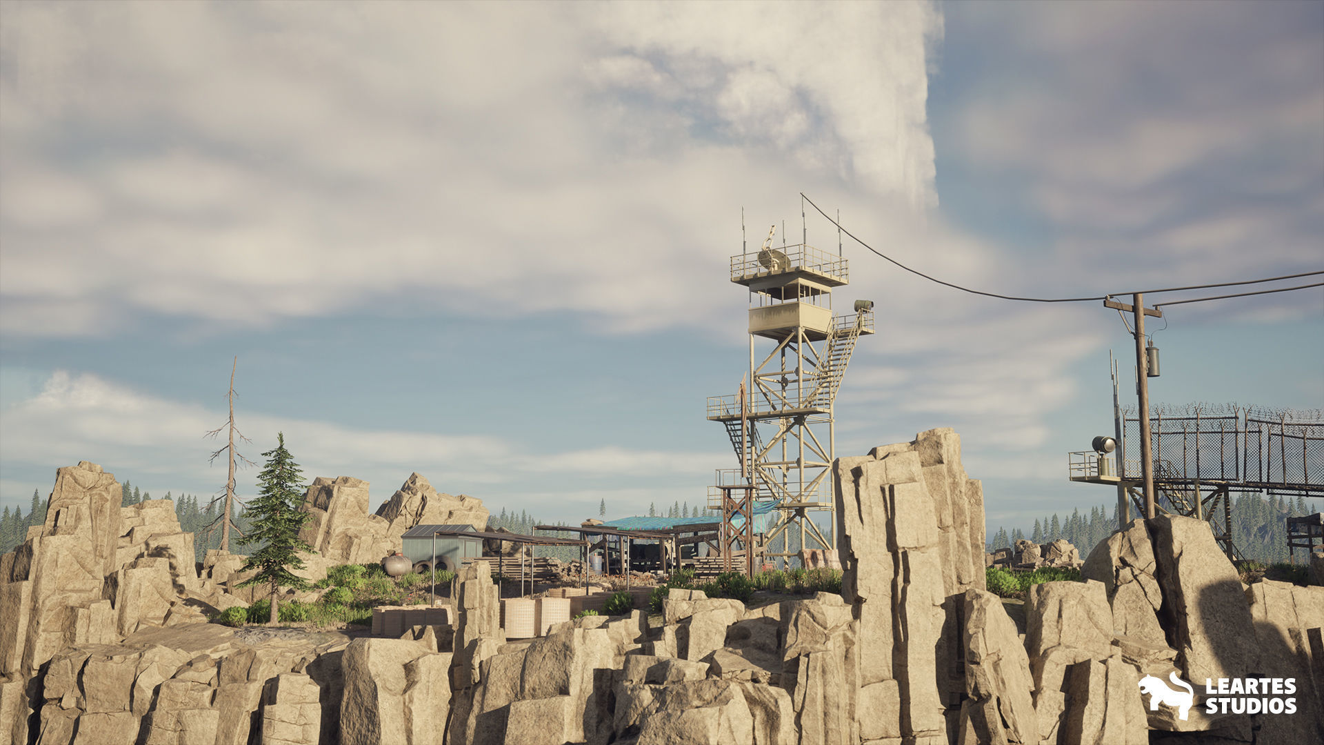 Fire Watch Tower Environment Low-poly 3D model_13