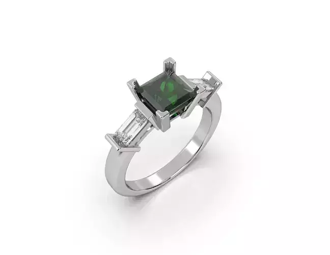 90 FLASH RING WITH BAGUETTE CZ CZ LUARA FLASH