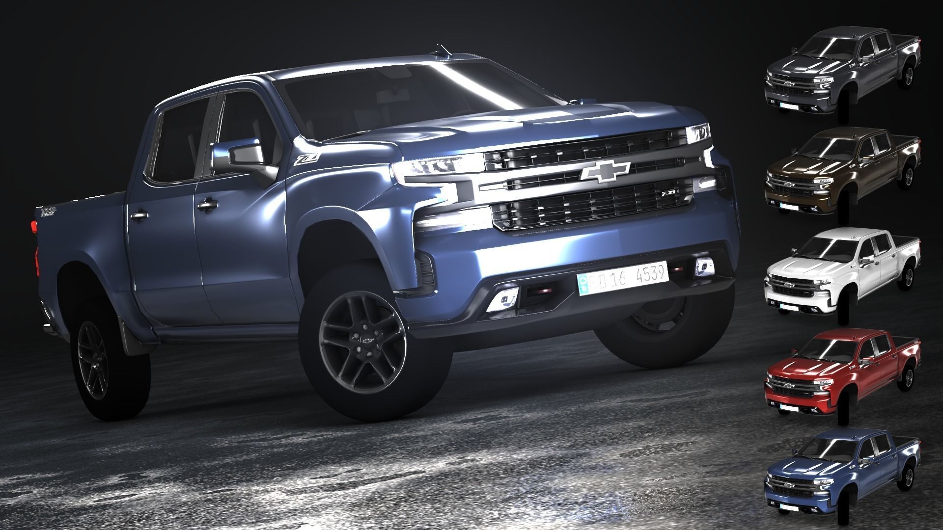Chevrolet Silverado 2020 Low-poly 3D model_1
