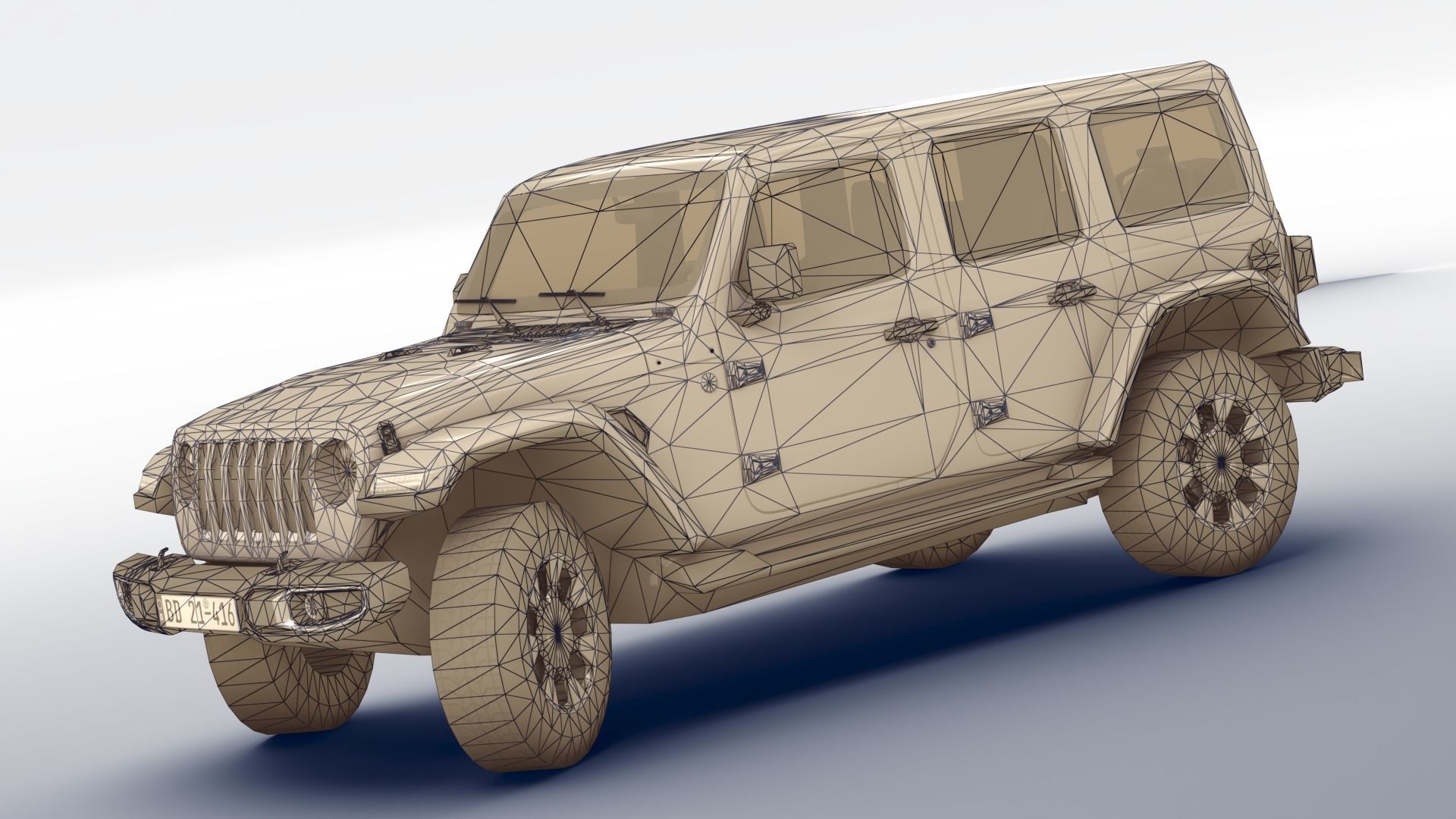 Jeep Wrangler Sahara 2020 Low-poly 3D model_17