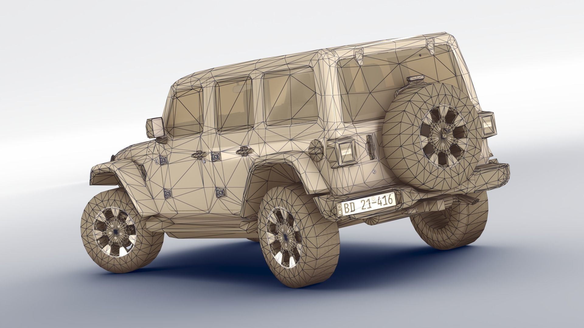 Jeep Wrangler Sahara 2020 Low-poly 3D model_15