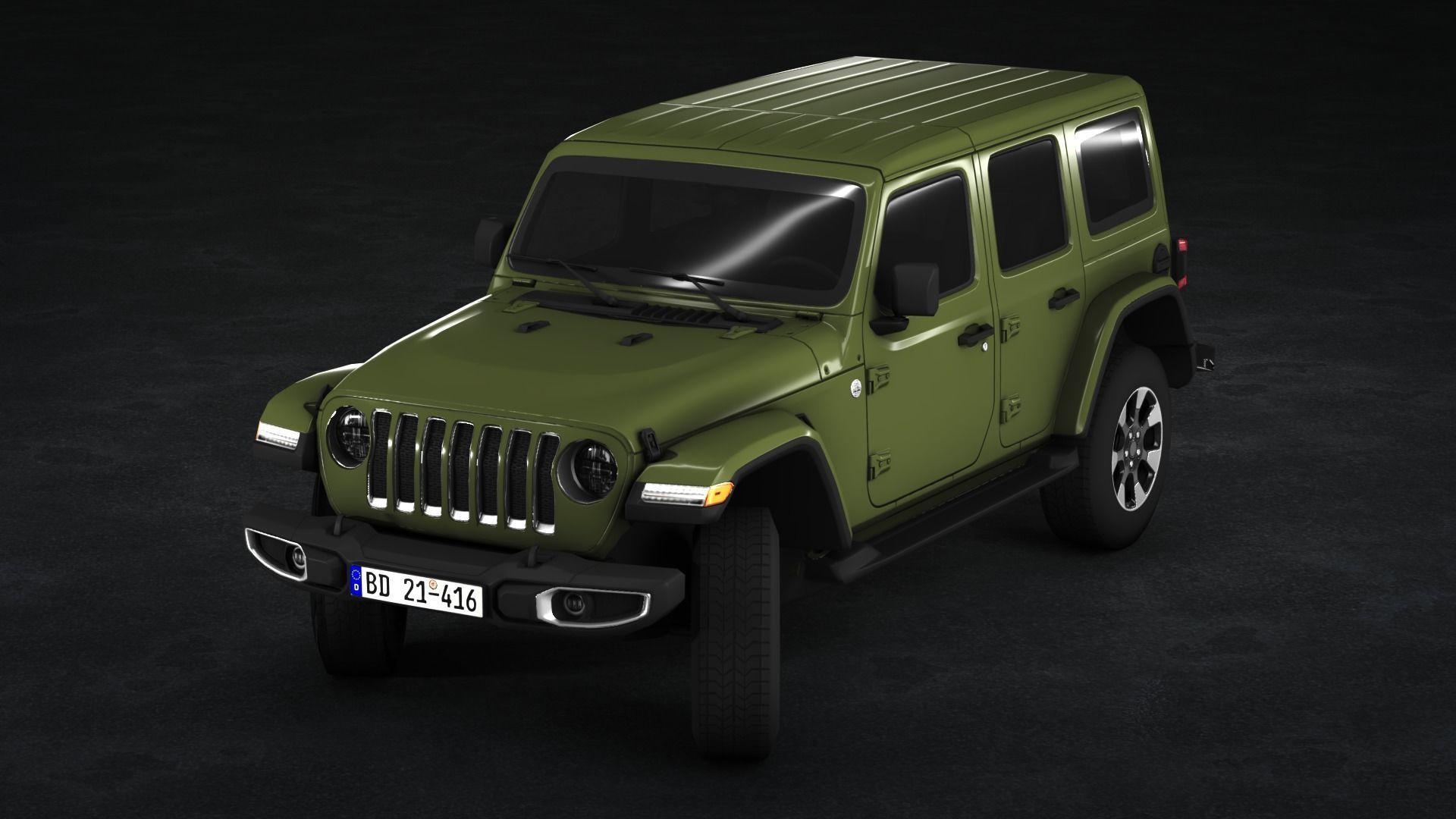 Jeep Wrangler Sahara 2020 Low-poly 3D model_13