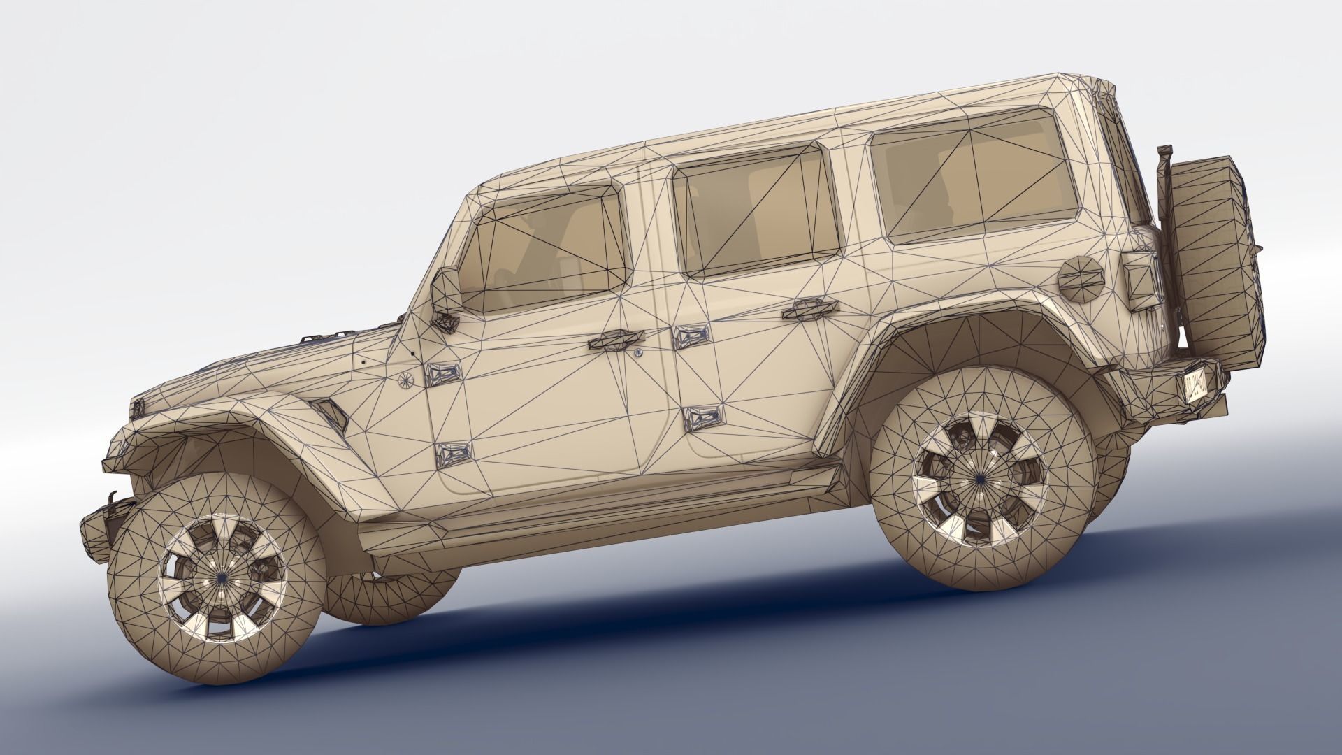 Jeep Wrangler Sahara 2020 Low-poly 3D model_16