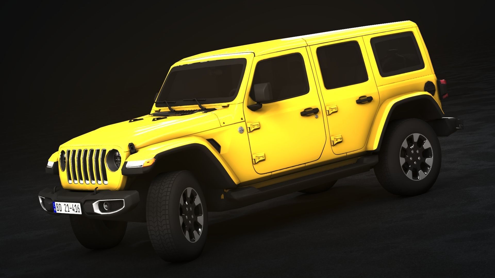 Jeep Wrangler Sahara 2020 Low-poly 3D model_5