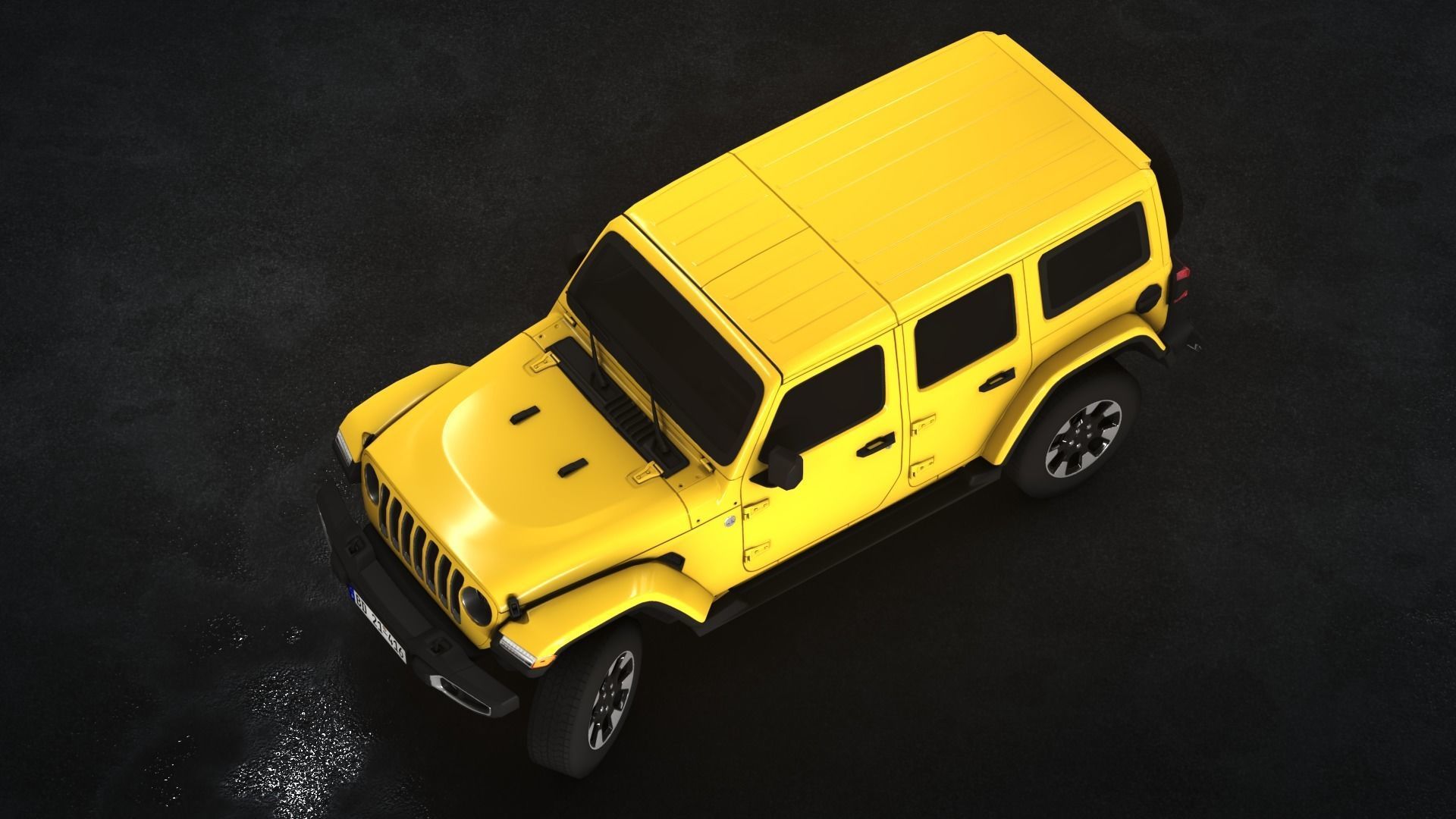 Jeep Wrangler Sahara 2020 Low-poly 3D model_6