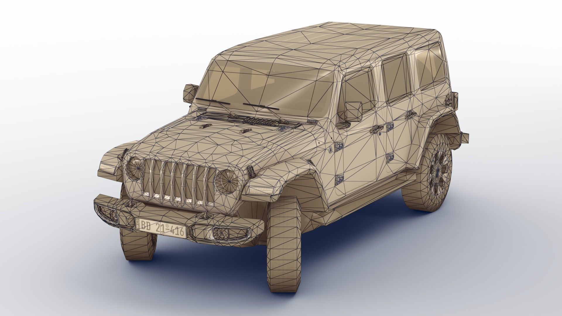 Jeep Wrangler Sahara 2020 Low-poly 3D model_19